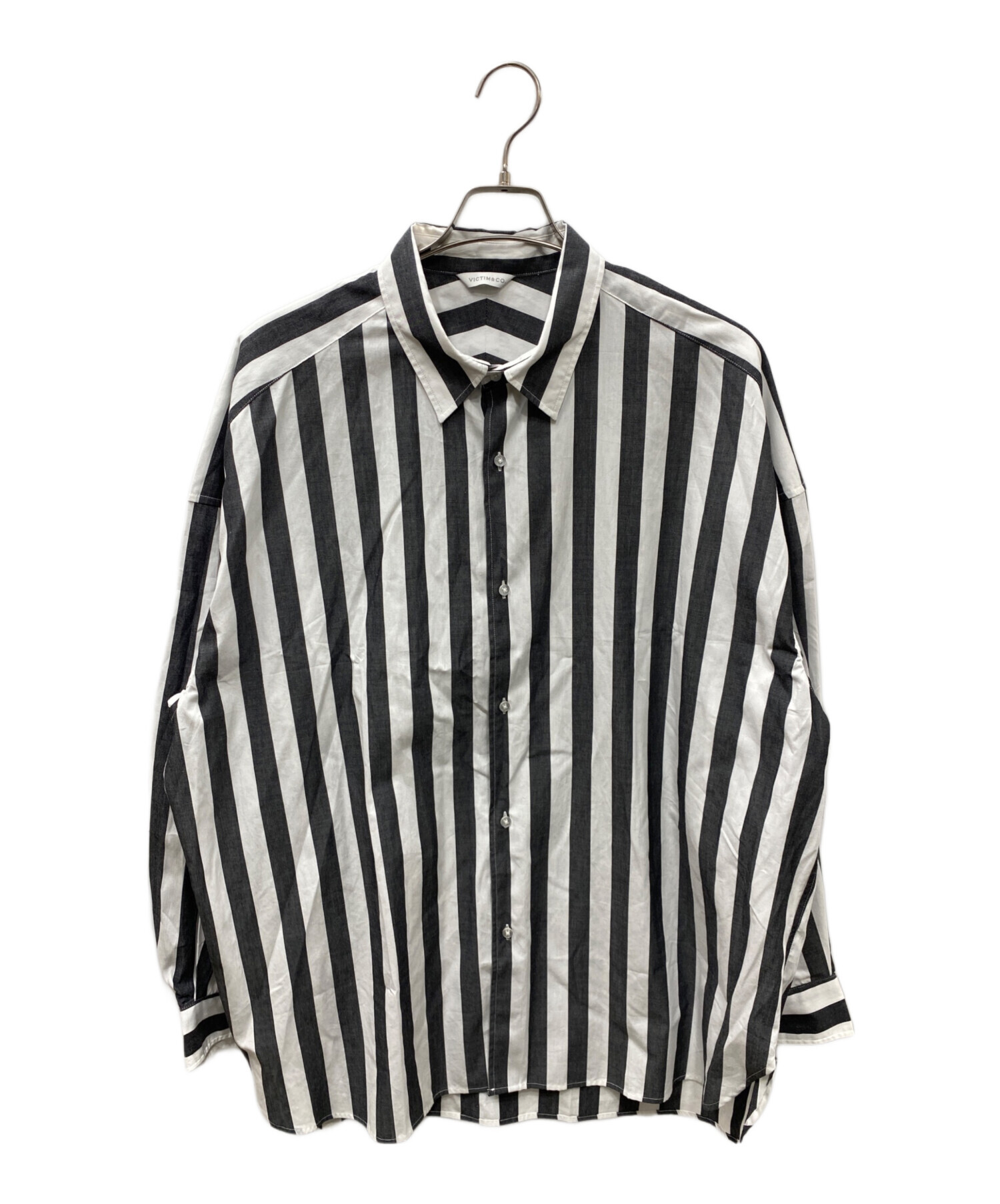 中古・古着通販】VICTIM (ヴィクティム) BIG STRIPE SHIRTS ビッグストライプシャツ ホワイト×ブラック サイズ:SIZE  L｜ブランド・古着通販 トレファク公式【TREFAC FASHION】スマホサイト