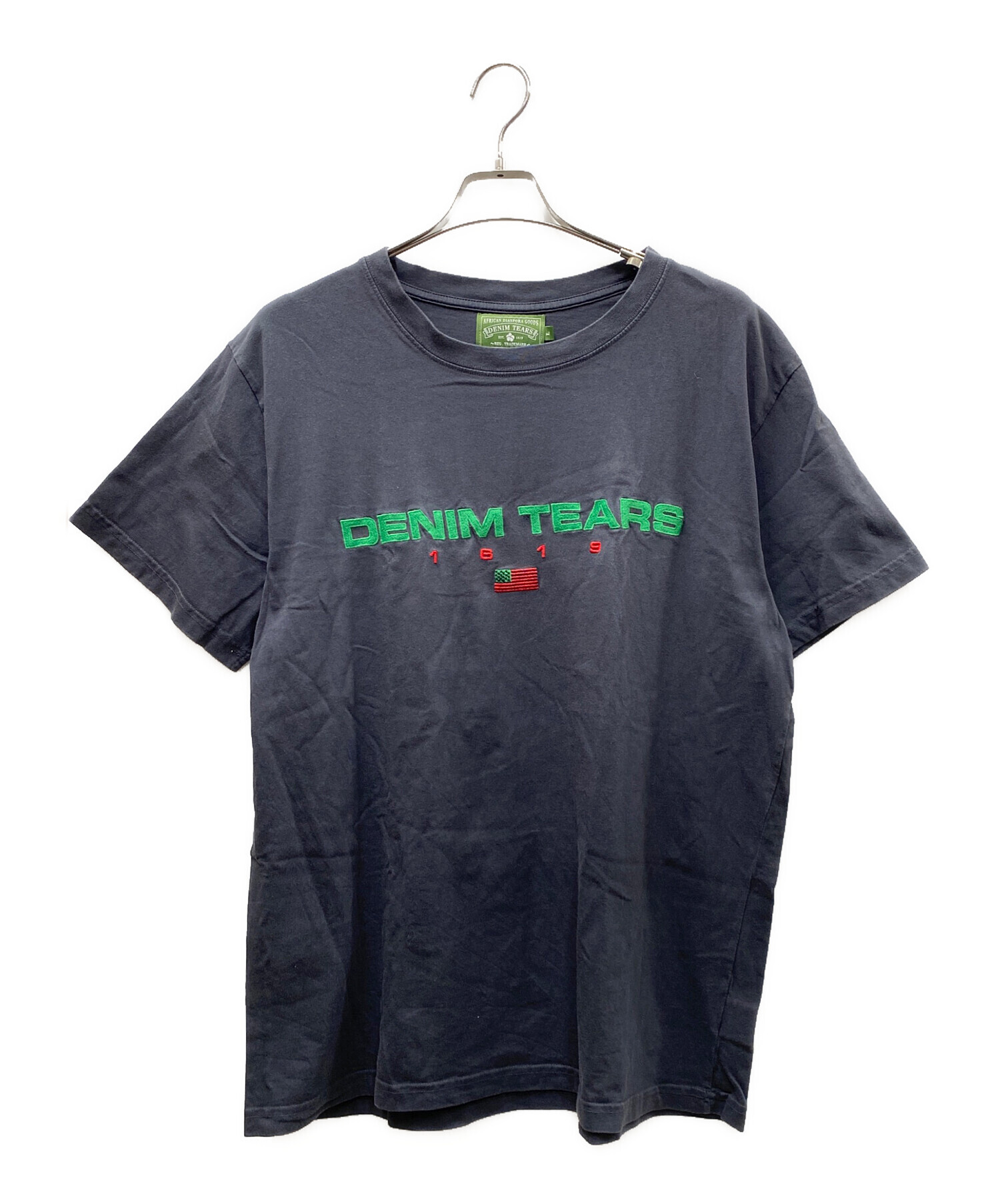 中古・古着通販】Denim Tears (デニムティアーズ) ロゴ刺繍Tシャツ グレー×グリーン サイズ:L｜ブランド・古着通販  トレファク公式【TREFAC FASHION】スマホサイト