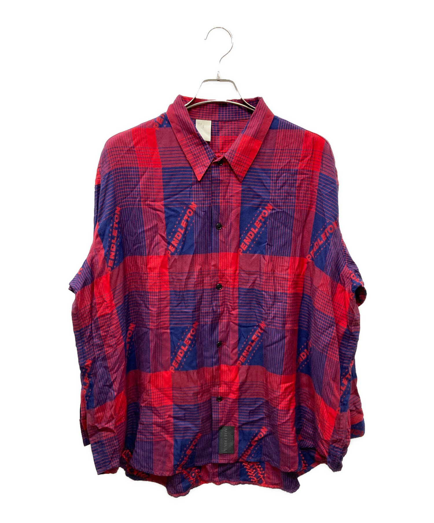 N.HOOLYWOOD (エヌ ハリウッド) PENDLETON (ペンドルトン) コラボチェックシャツ ネイビー×レッド サイズ:36