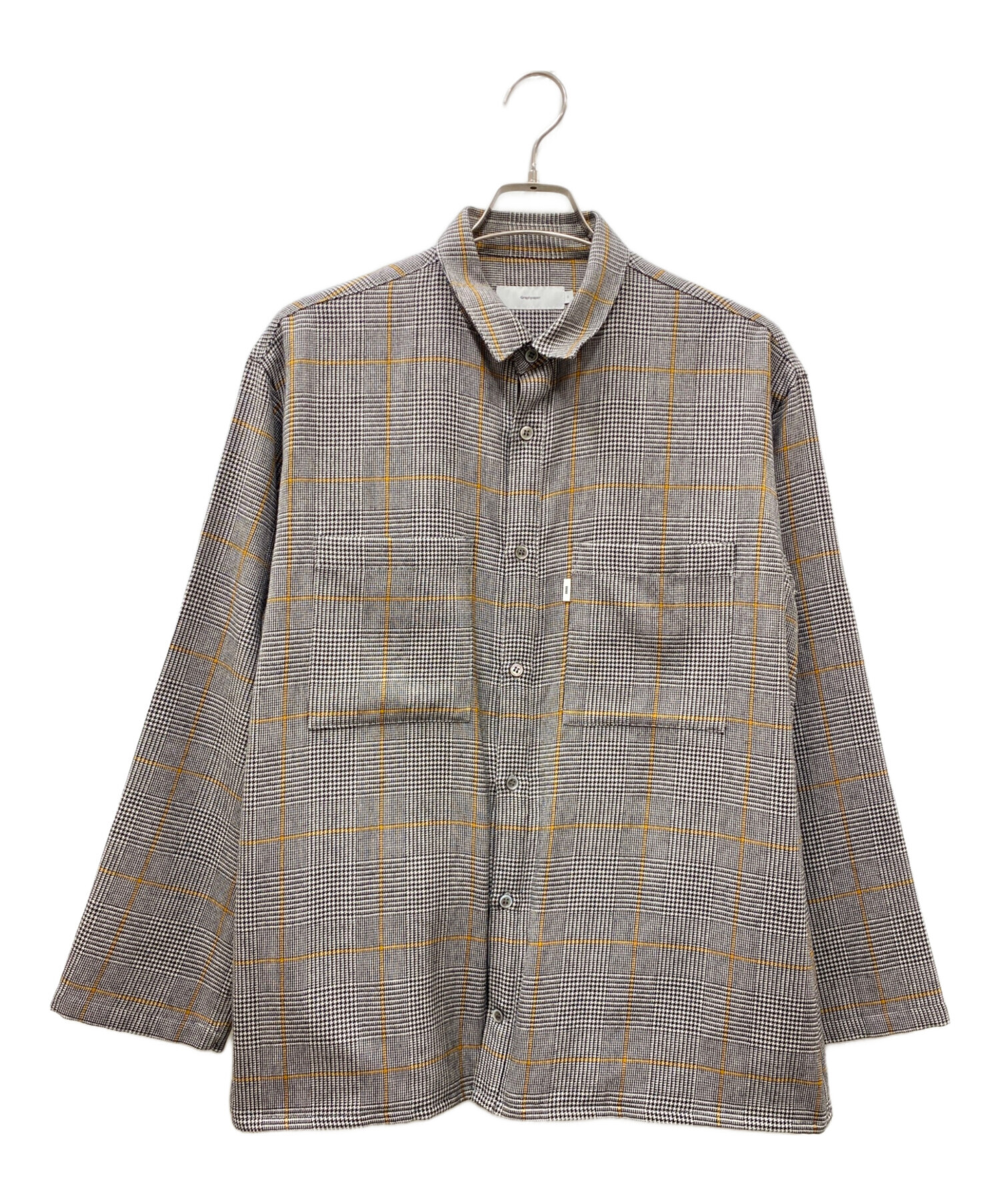 Graphpaper (グラフペーパー) Glencheck Wool L/S Box Shirt ブラック×ベージュ サイズ:2