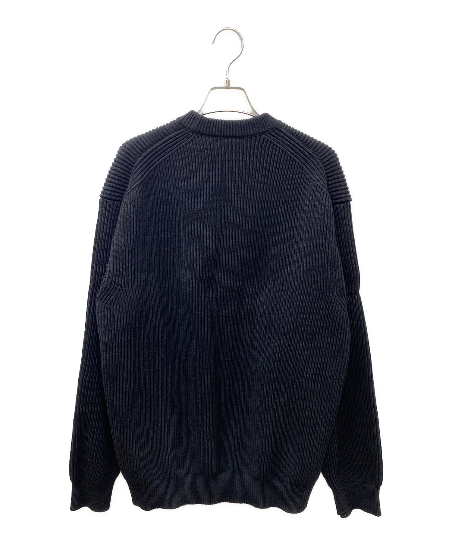 AURALEE (オーラリー) SUPER FINE WOOL RIB KNIT BIG P/O ニット ブラック サイズ:5