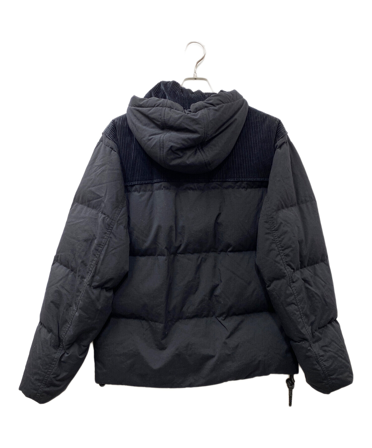 ACNE STUDIOS (アクネ ストゥディオス) Hooded Down Jacket コーデュロイ切替ダウンジャケット ブラック  サイズ:SIZE 44