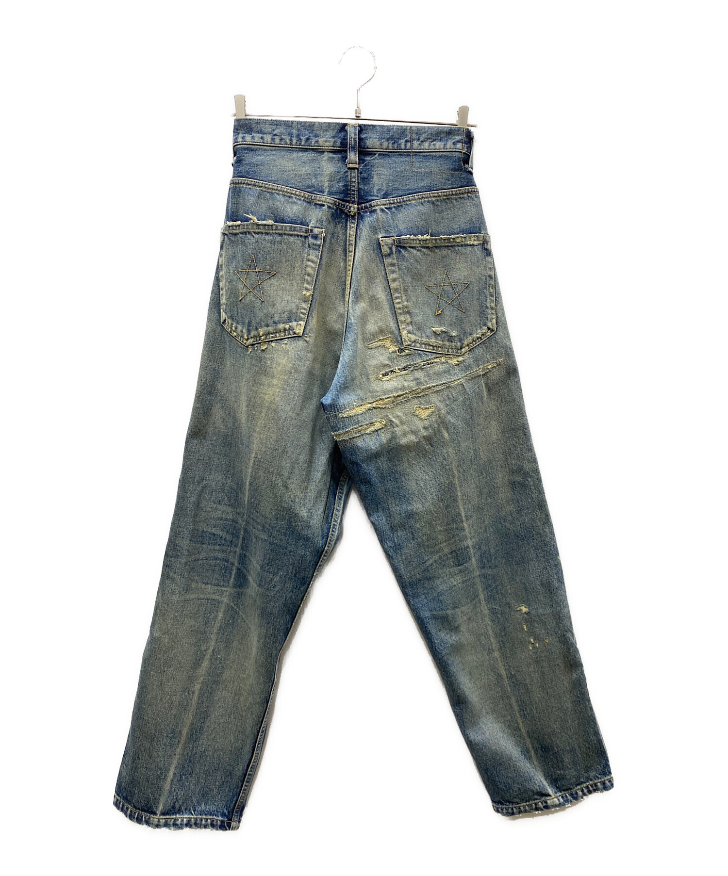 NEXUSVII (ネクサスセブン) DAMAGED LOOSE DENIM PANTS Ⅱデニムパンツ ブルー サイズ:44