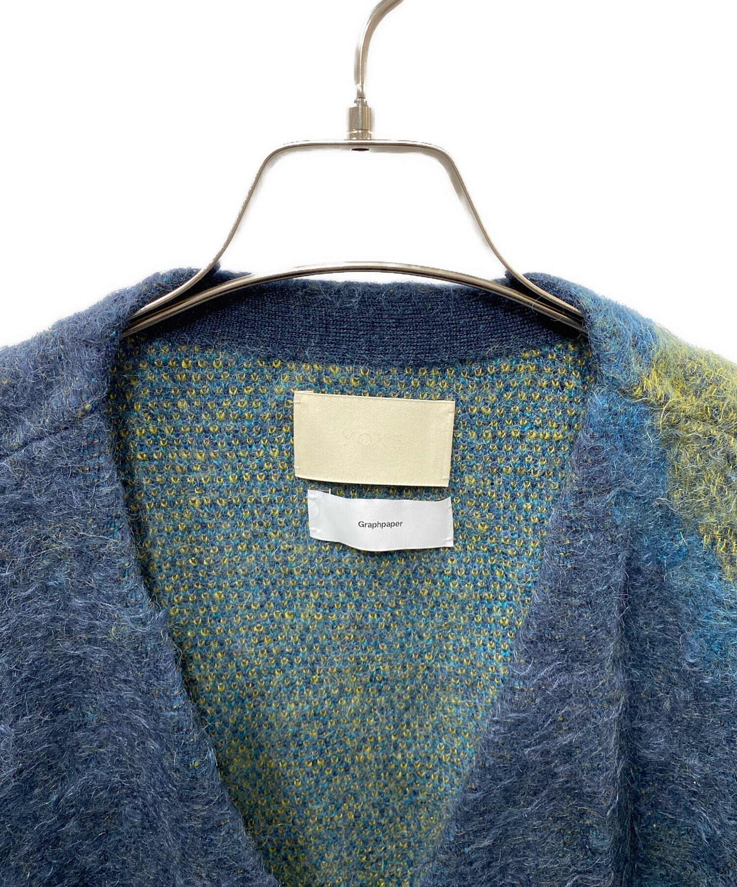 YOKE (ヨーク) Graphpaper (グラフペーパー) STILL JACQUARD CARDIGAN ニットカーディガン グリーン サイズ:2