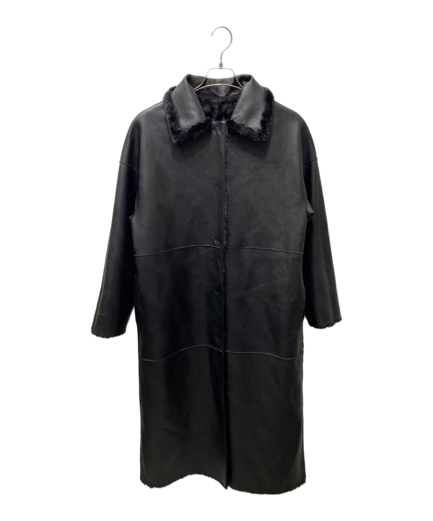 中古・古着通販】Ameri (アメリ) many way fake boa coat メニーウェイフェイクボアコート ステンカラーコート ブラック  サイズ:Free｜ブランド・古着通販 トレファク公式【TREFAC FASHION】スマホサイト