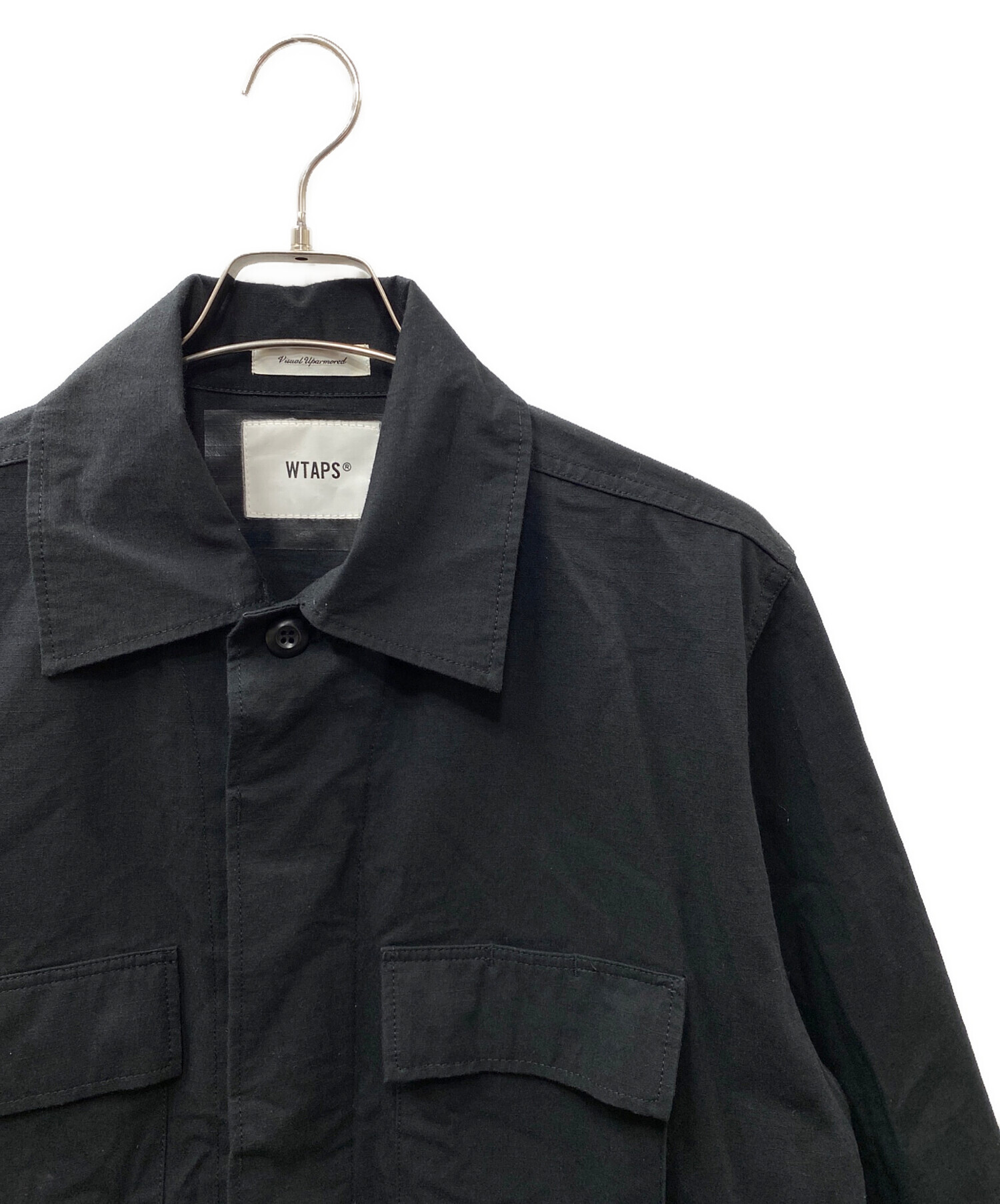 中古・古着通販】WTAPS (ダブルタップス) WMILL-LS 01 SHIRT.NYCO.RIPSTOP リップストップミリタリーシャツジャケット  ブラック サイズ:2｜ブランド・古着通販 トレファク公式【TREFAC FASHION】スマホサイト