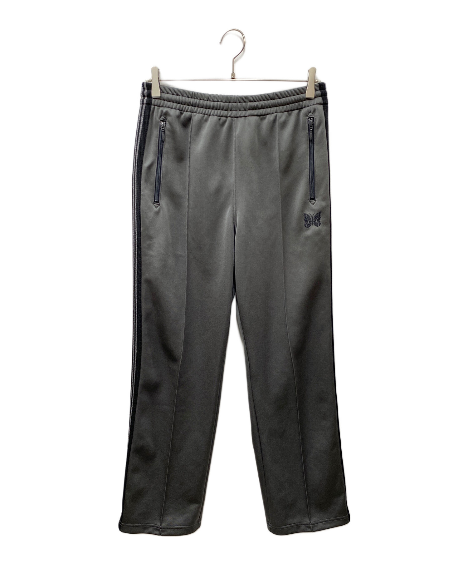 Needles (ニードルズ) 417 EDIFICE (417 エディフィス) 別注 EX TRACK PANT POLY SMOOTH  グレー×ブラック サイズ:SIZE S