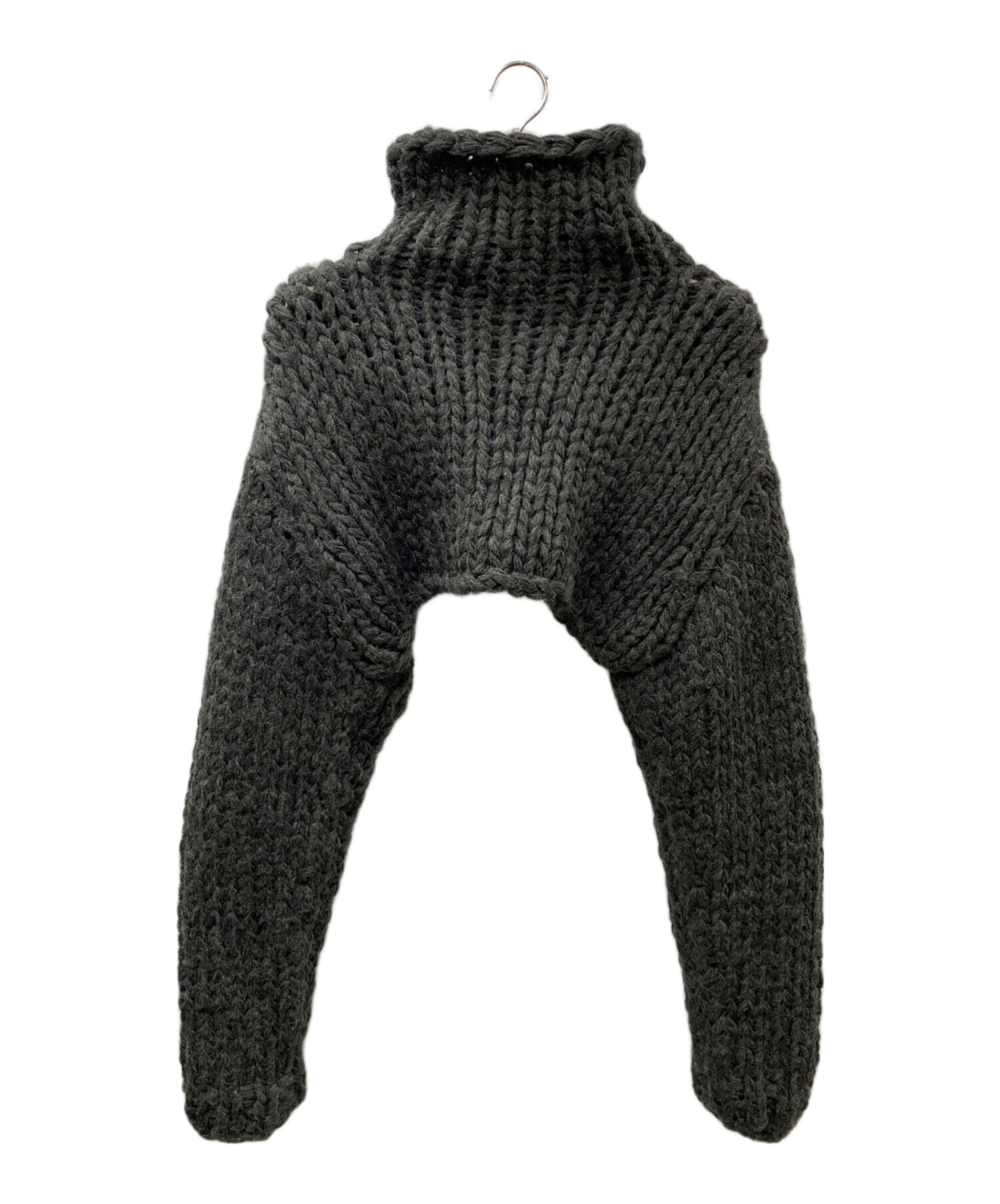 中古・古着通販】Maison MIHARA YASUHIRO (メゾン ミハラ ヤスヒロ) 23AW HAND KNIT CHUNKY SV  ショート丈ケーブルニットセーター グレー サイズ:FREE｜ブランド・古着通販 トレファク公式【TREFAC FASHION】スマホサイト