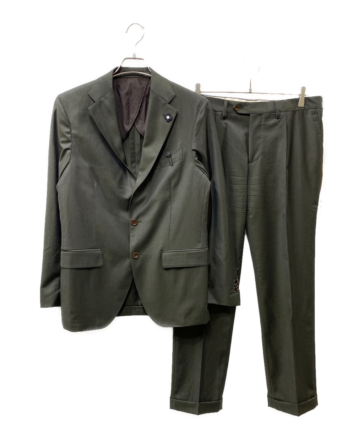 LARDINI (ラルディーニ) LORO PIANA (ロロピアーナ) ウール セットアップスーツ オリーブ サイズ:SIZE 48