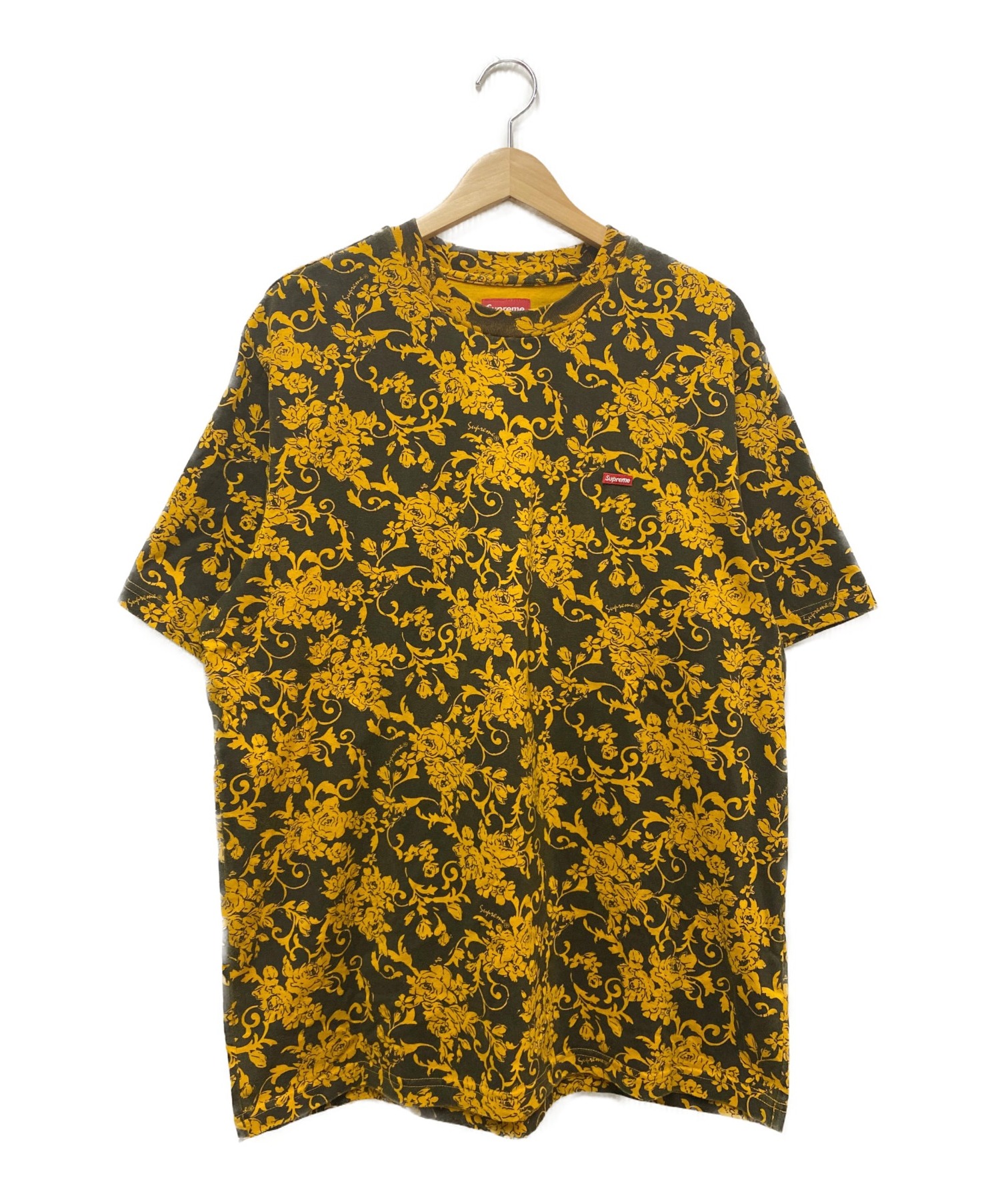 SUPREME (シュプリーム) 20SSスモールボックスロゴフローラルTシャツ ブラック×ブラウン サイズ:L small box logo  floral Tee　20SSモデル
