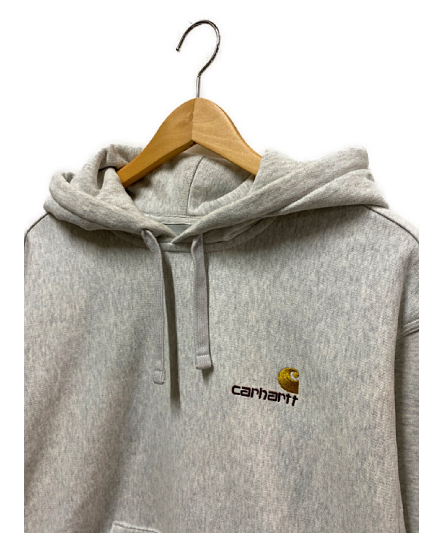 CarHartt (カーハート) 刺繍ロゴプルオーバーパーカー ライトグレー サイズ:М