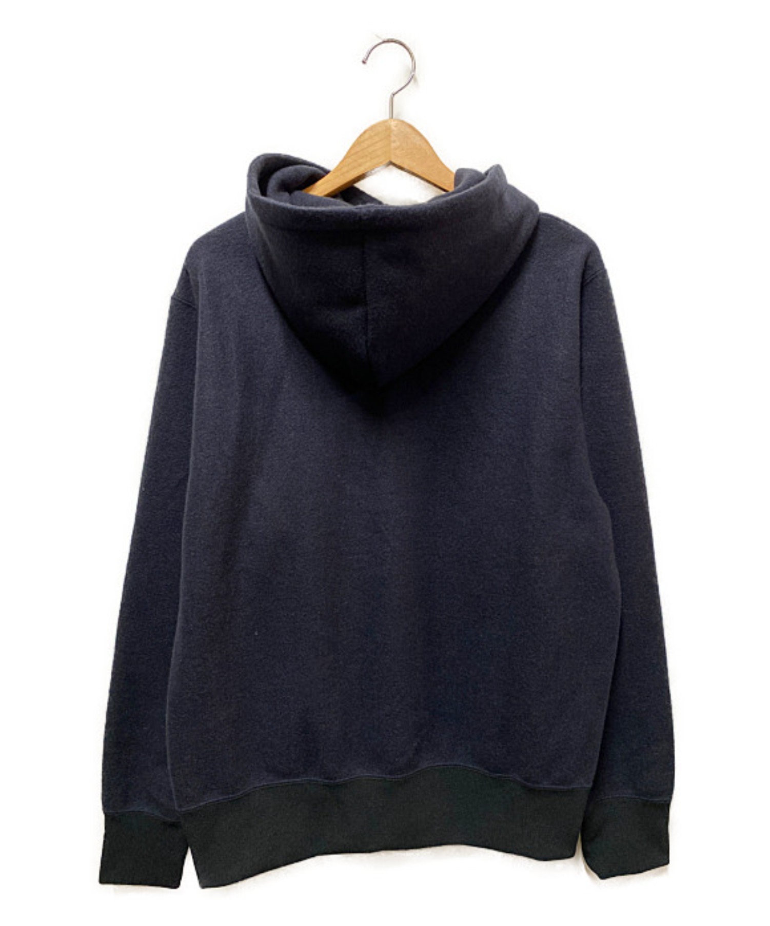 SOPHNET. (ソフネット) KNIT MELTON HALF-ZIP HOODIE ネイビー サイズ:S