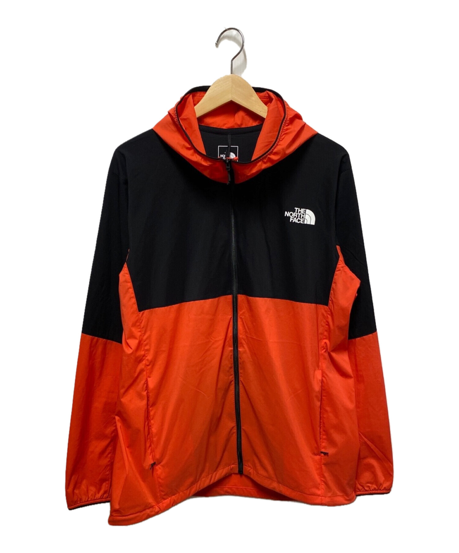 THE NORTH FACE (ザ ノース フェイス) Anytime Wind Hoodie ブラック×オレンジ サイズ:Ｌ