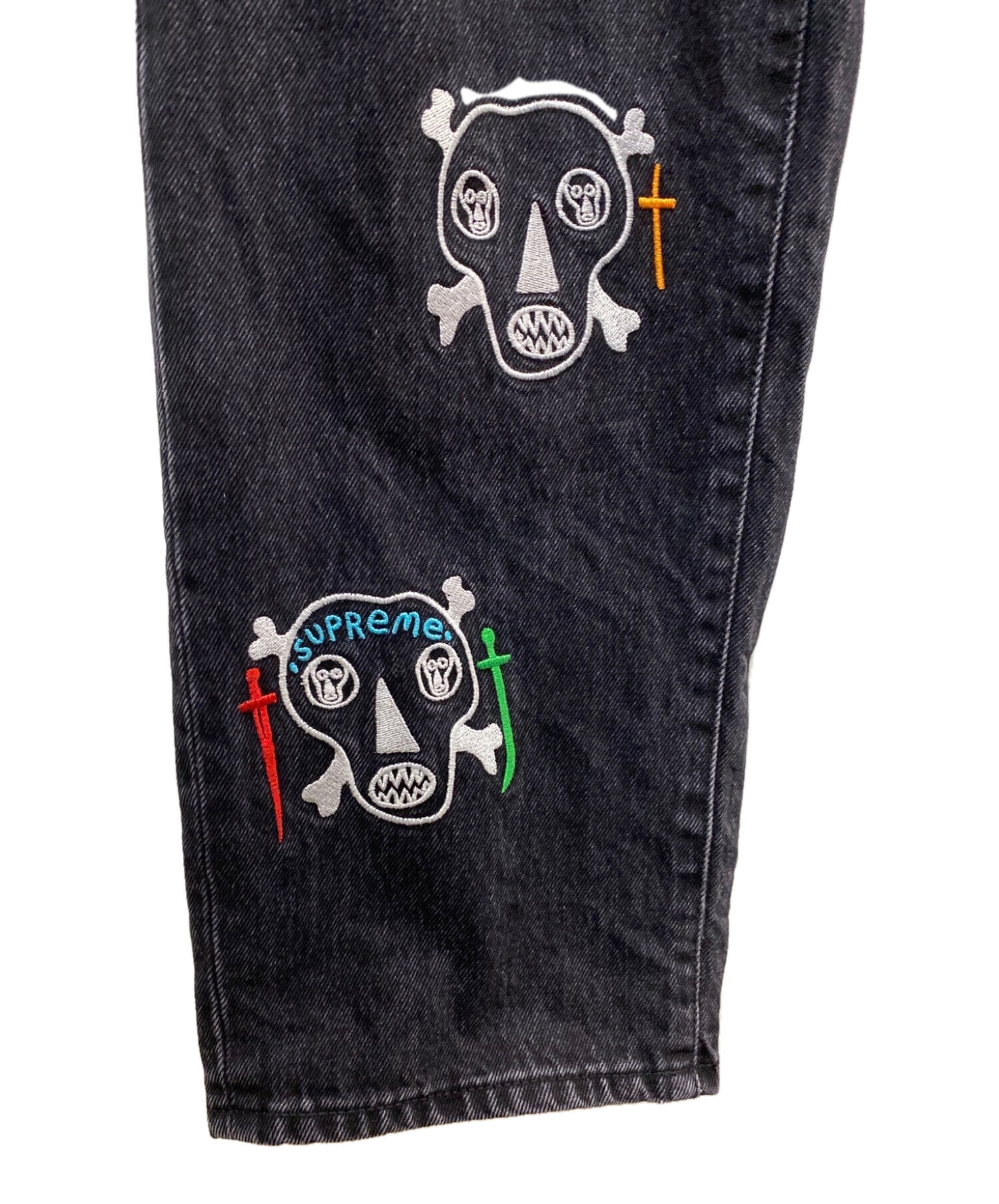 Supreme × Clayton Patterson (シュプリーム × クレイトンパターソン) 21SS Skulls Embroidered  Jeans インディゴ サイズ:W30