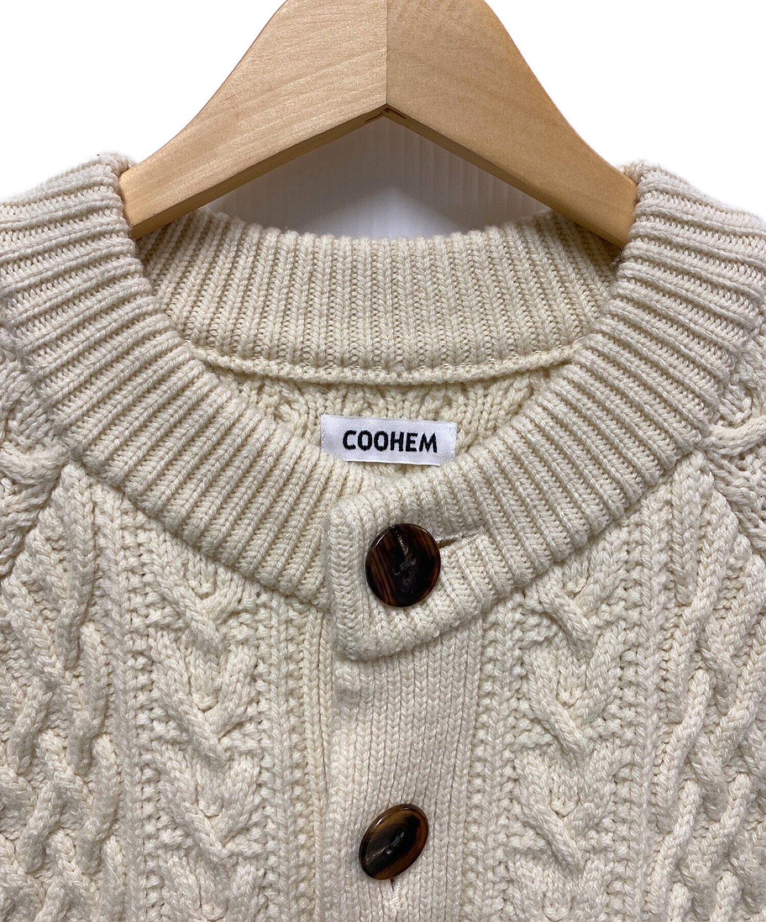 Coohem (コーヘン) 21AW GRADATION ARAN KNIT CARDIGAN アイボリー サイズ:М