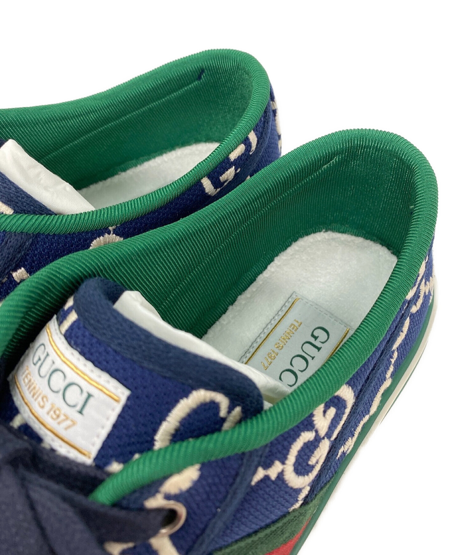 中古・古着通販】GUCCI (グッチ) TENNIS 1977 ネイビー×グリーン