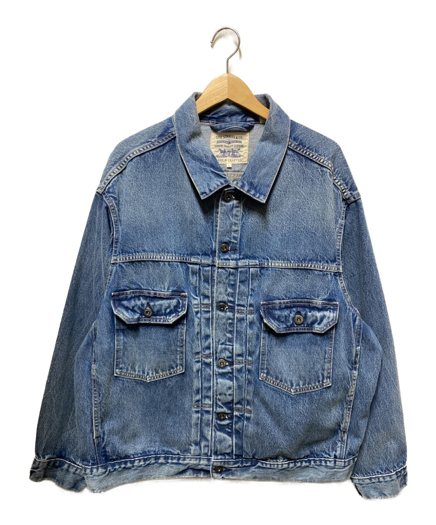 LEVI'S MADE&CRAFTED (リーバイスメイドクラフテッド) オーバーサイズ TYPE II トラッカージャケット インディゴ サイズ:L