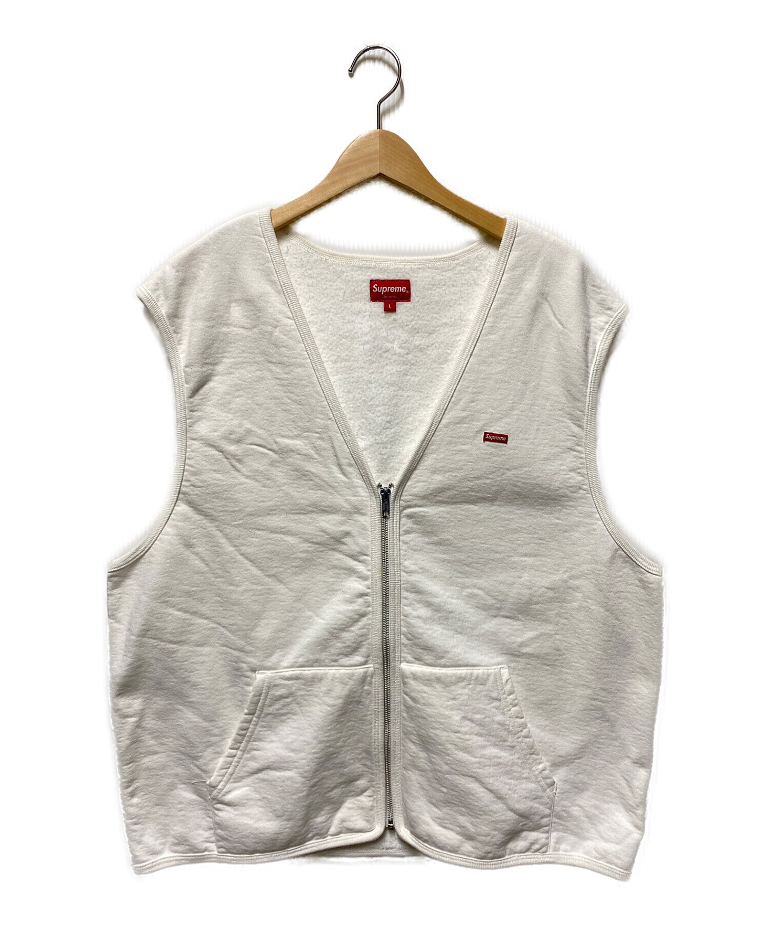 SUPREME (シュプリーム) zip up sweat vest ホワイト サイズ:L