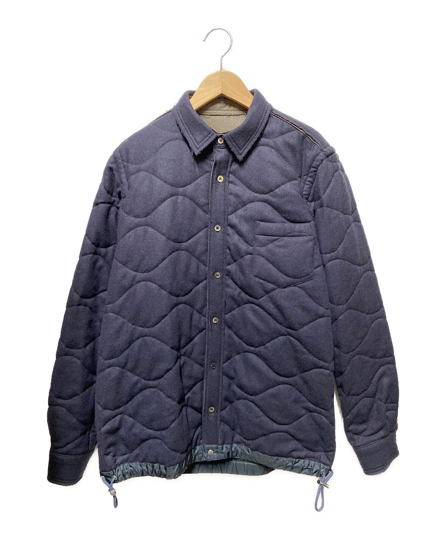 sacai (サカイ) ウールキルティングシャツジャケット ネイビー サイズ:3