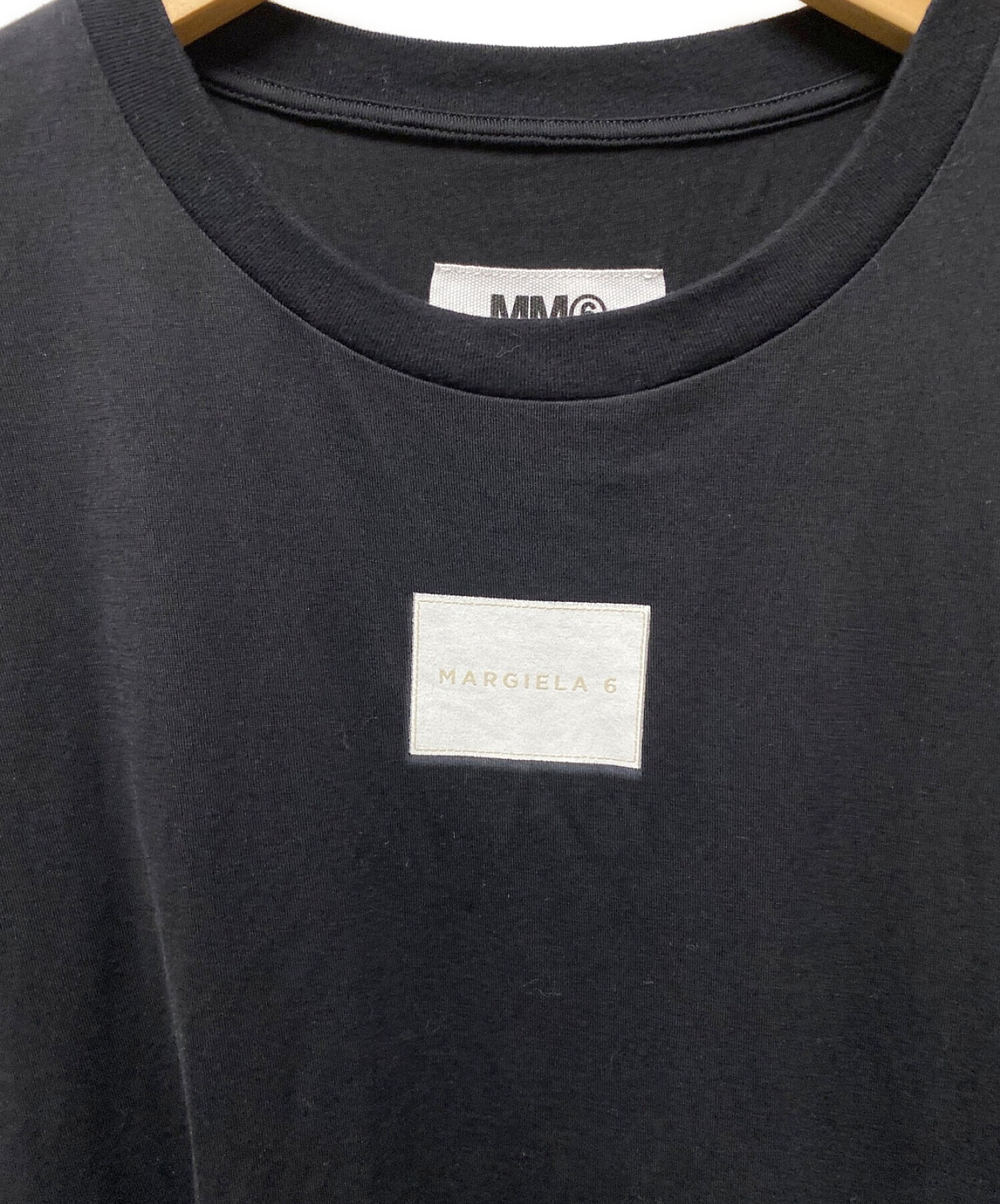 MM6 Maison Margiela (エムエムシックス メゾンマルジェラ) 22SS ロゴプリントオーバーサイズTシャツ ブラック サイズ:S