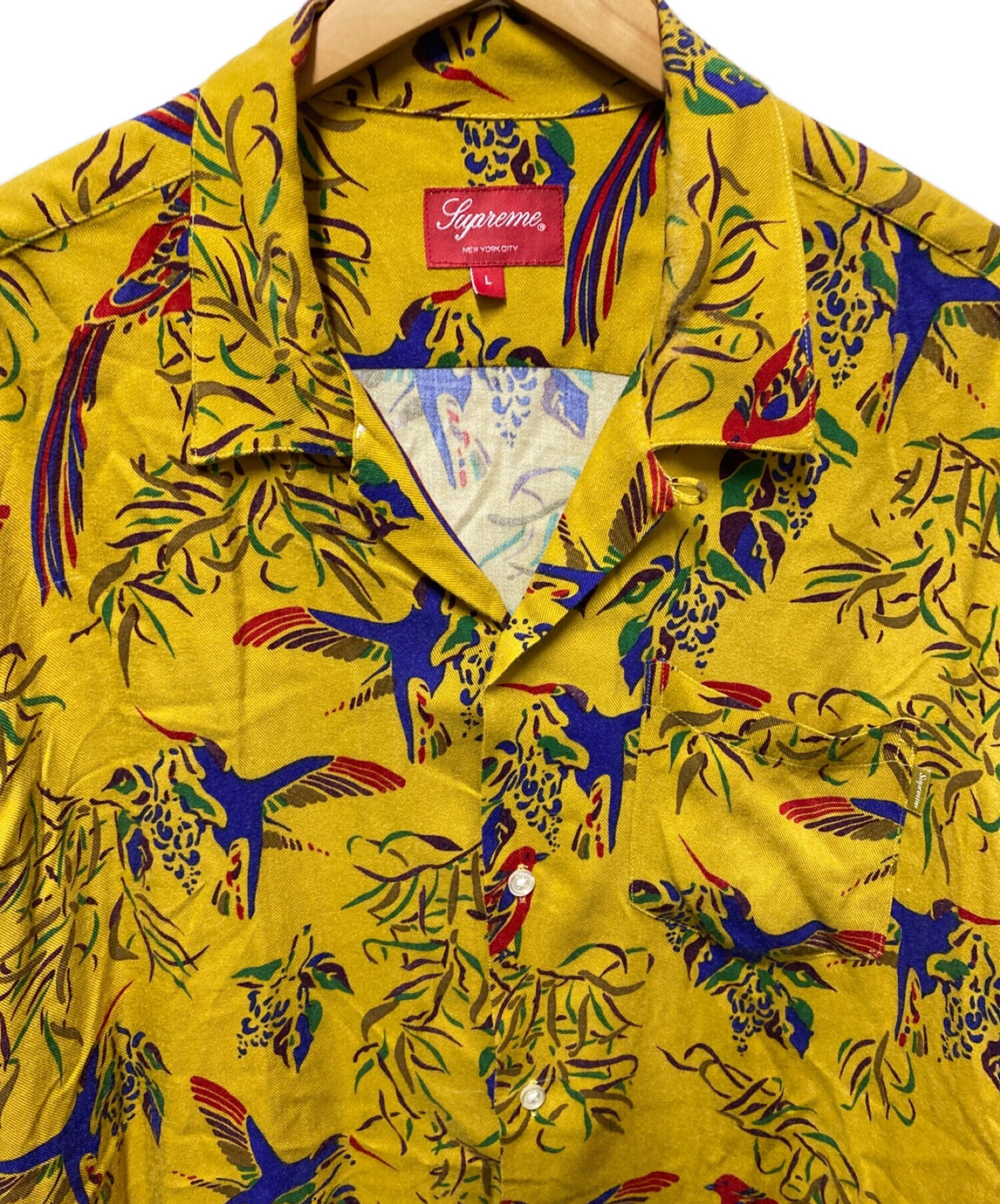 SUPREME (シュプリーム) Birds Of Paradise Rayon Shirt イエロー サイズ:L