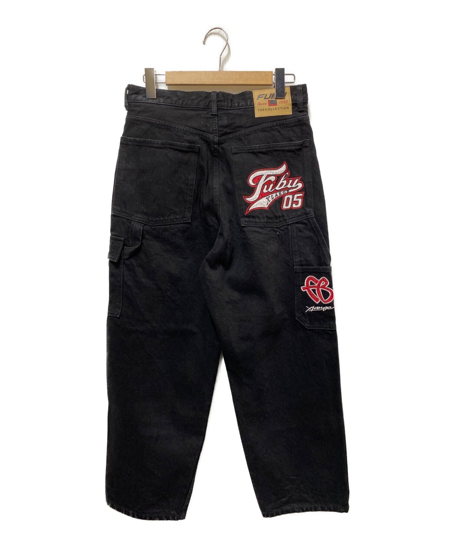 XLARGE x FUBU (エクストララージ×フブ) PAINTER PANTS ブラック サイズ:S