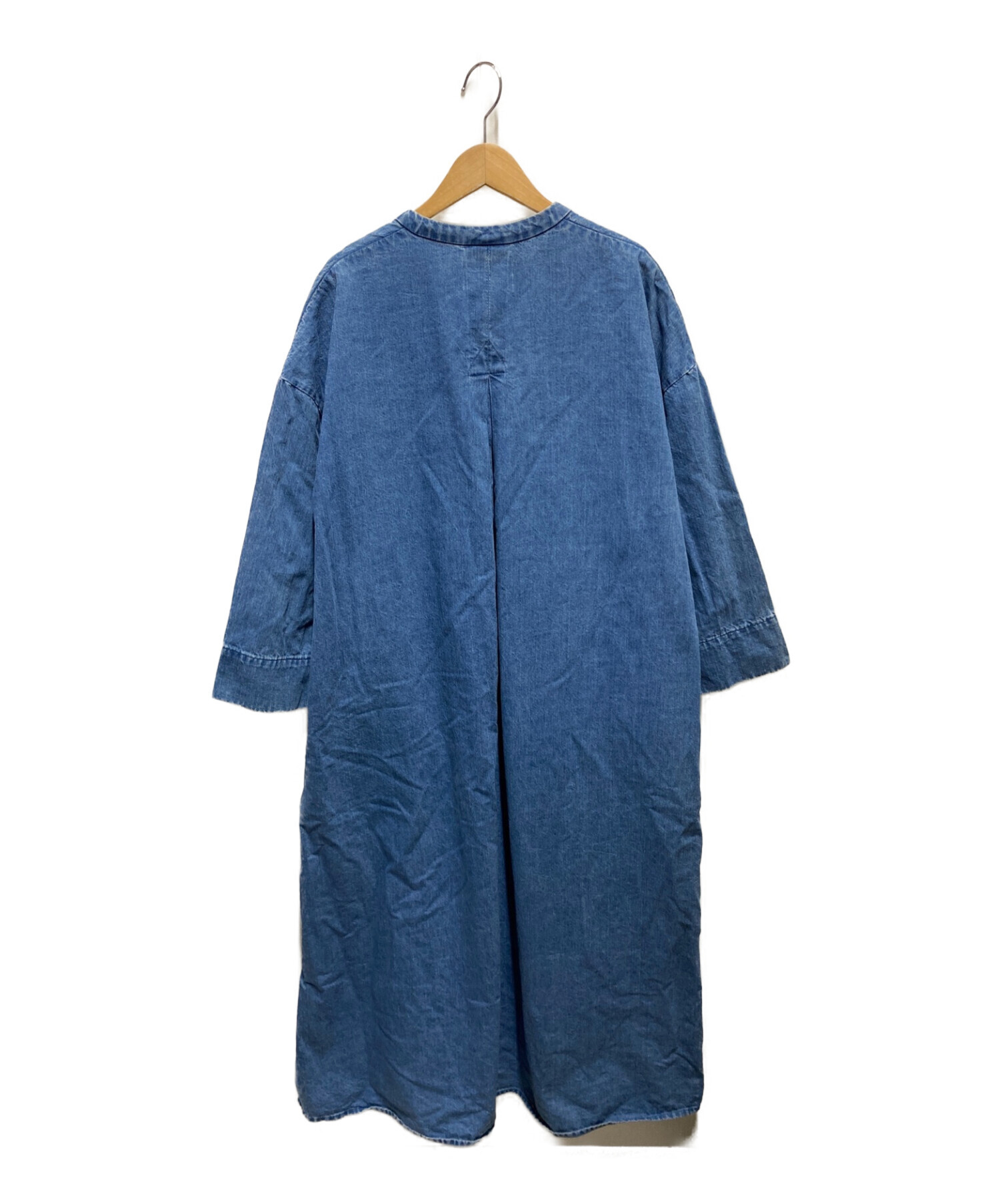 中古・古着通販】ARGUE (アーギュ) denim caftan dress ブルー サイズ