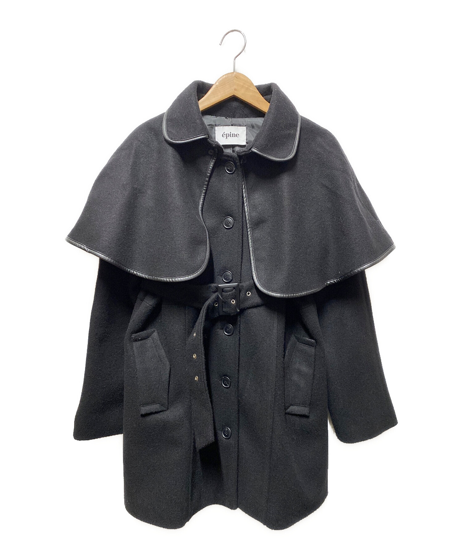 epine (エピヌ) piping cape 2way coat ブラック サイズ:表記なし