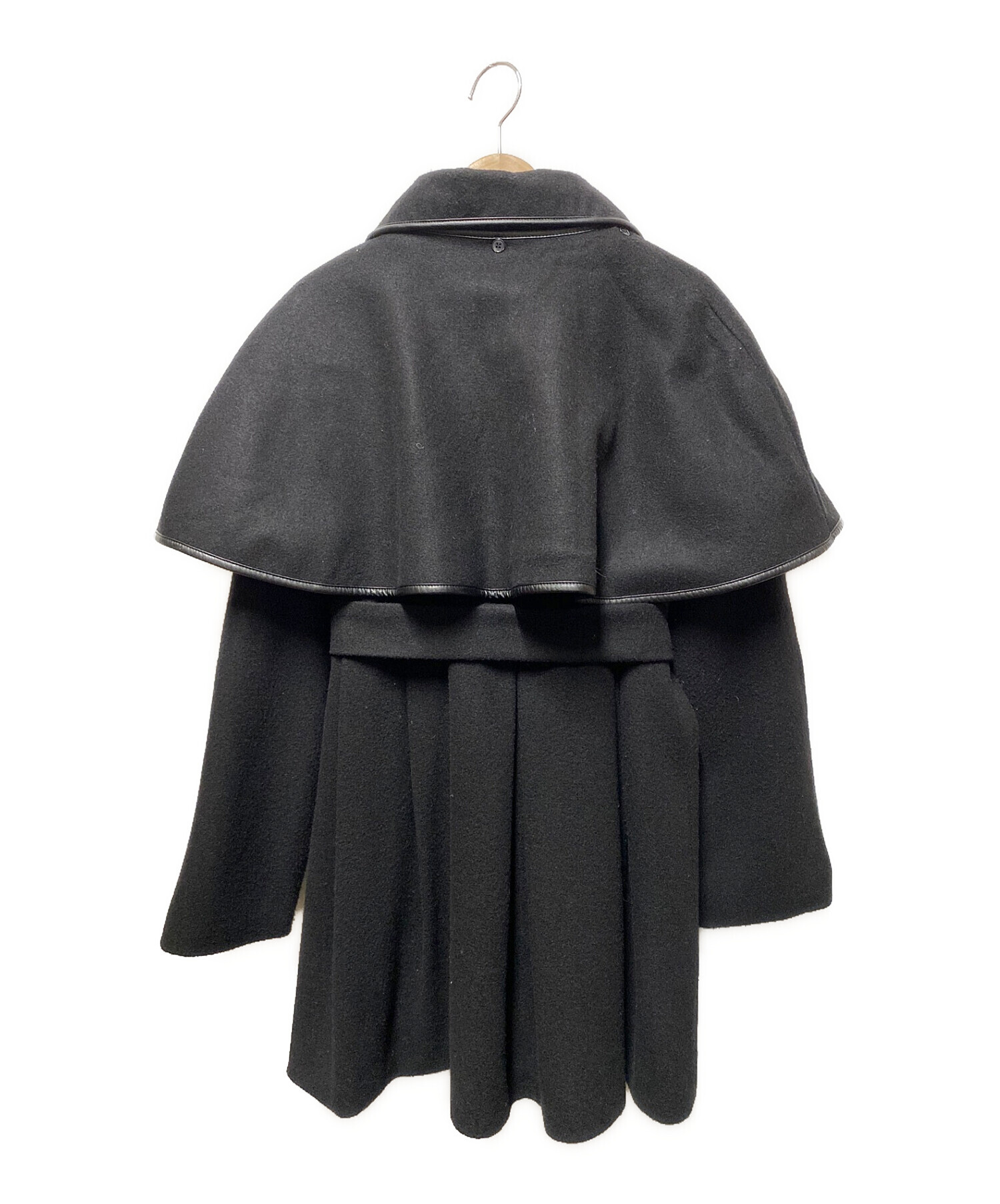 épine piping cape 2way coat black-