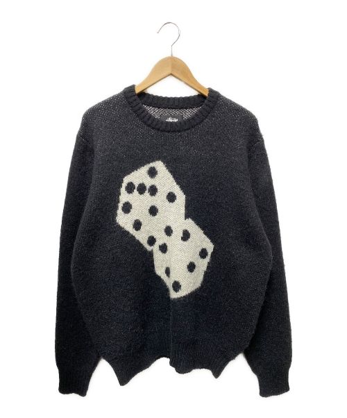 中古・古着通販】stussy (ステューシー) Dice Mohair Sweater ブラック