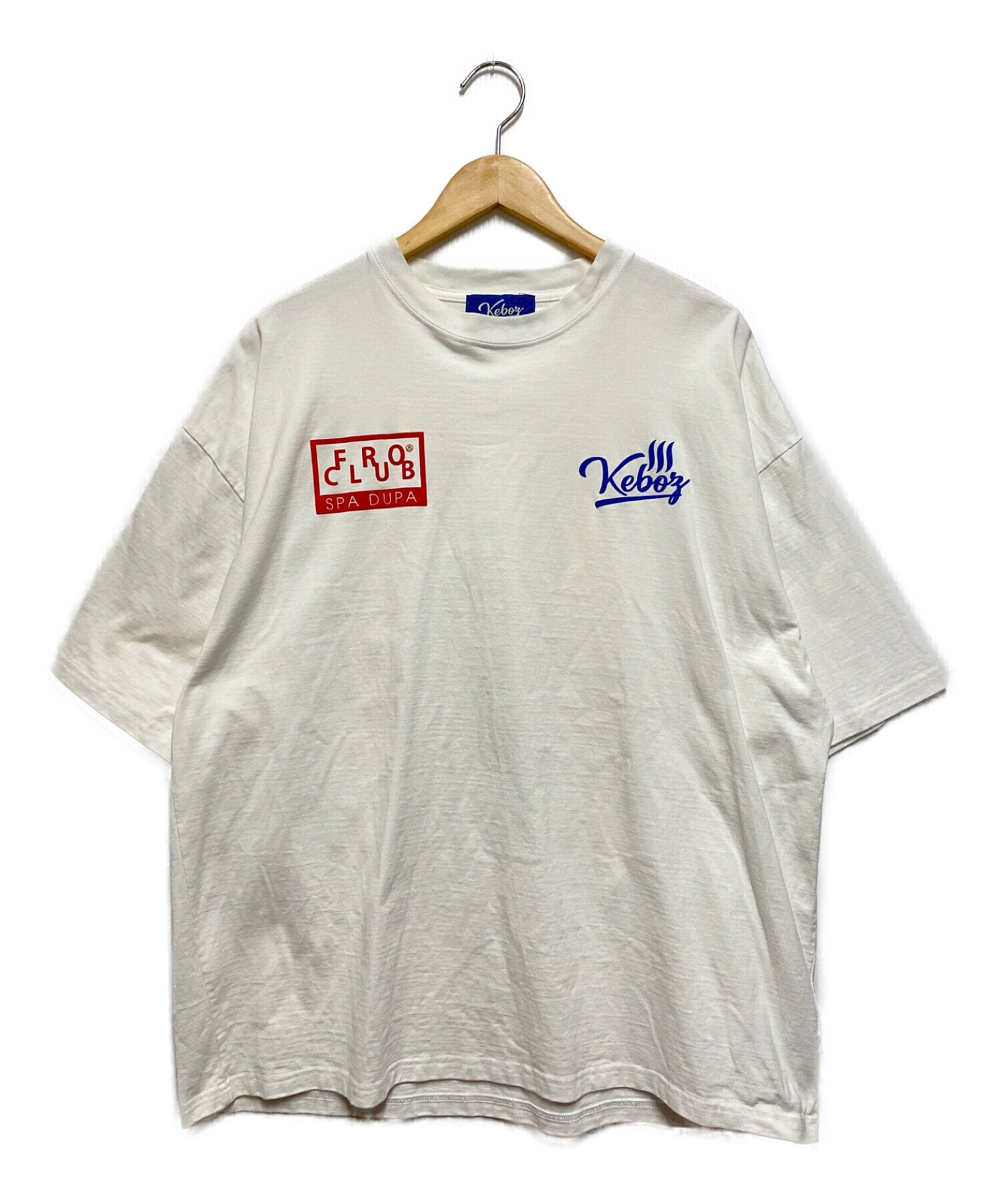 KEBOZ (ケボズ) FRO CLUB (フロクラブ) コラボロゴTシャツ ホワイト サイズ:L