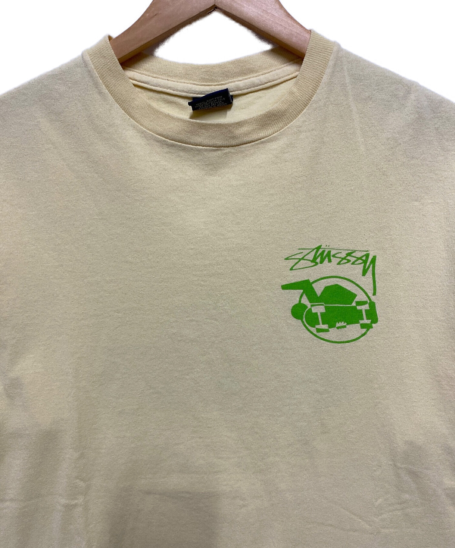 OLD STUSSY (オールドステューシー) 90's skateman プリントTシャツ イエロー サイズ:L