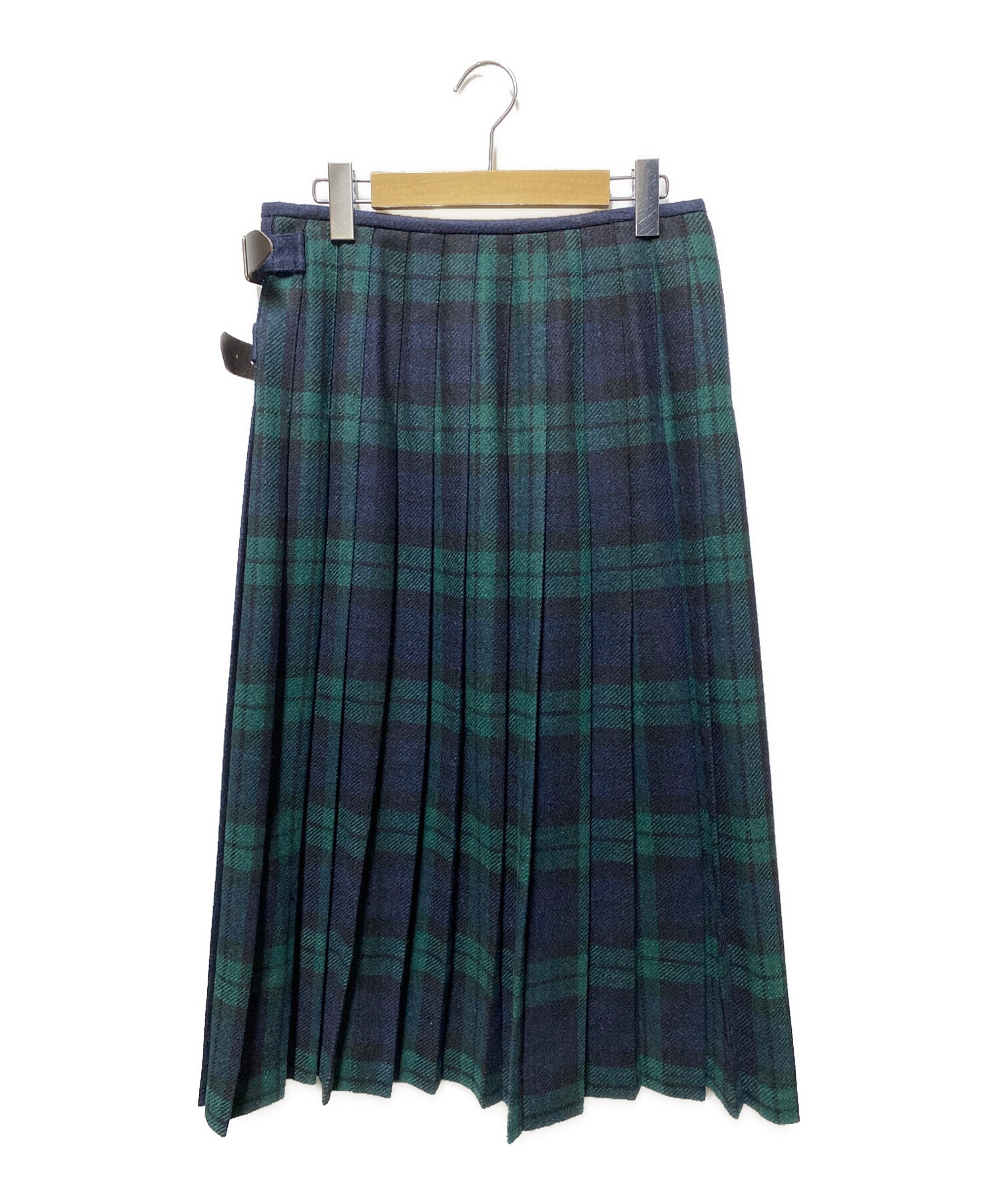 O'NEIL OF DUBLIN (オニールオブダブリン) パッチワークキルトスカート ネイビー×グリーン サイズ:GB 12 未使用品