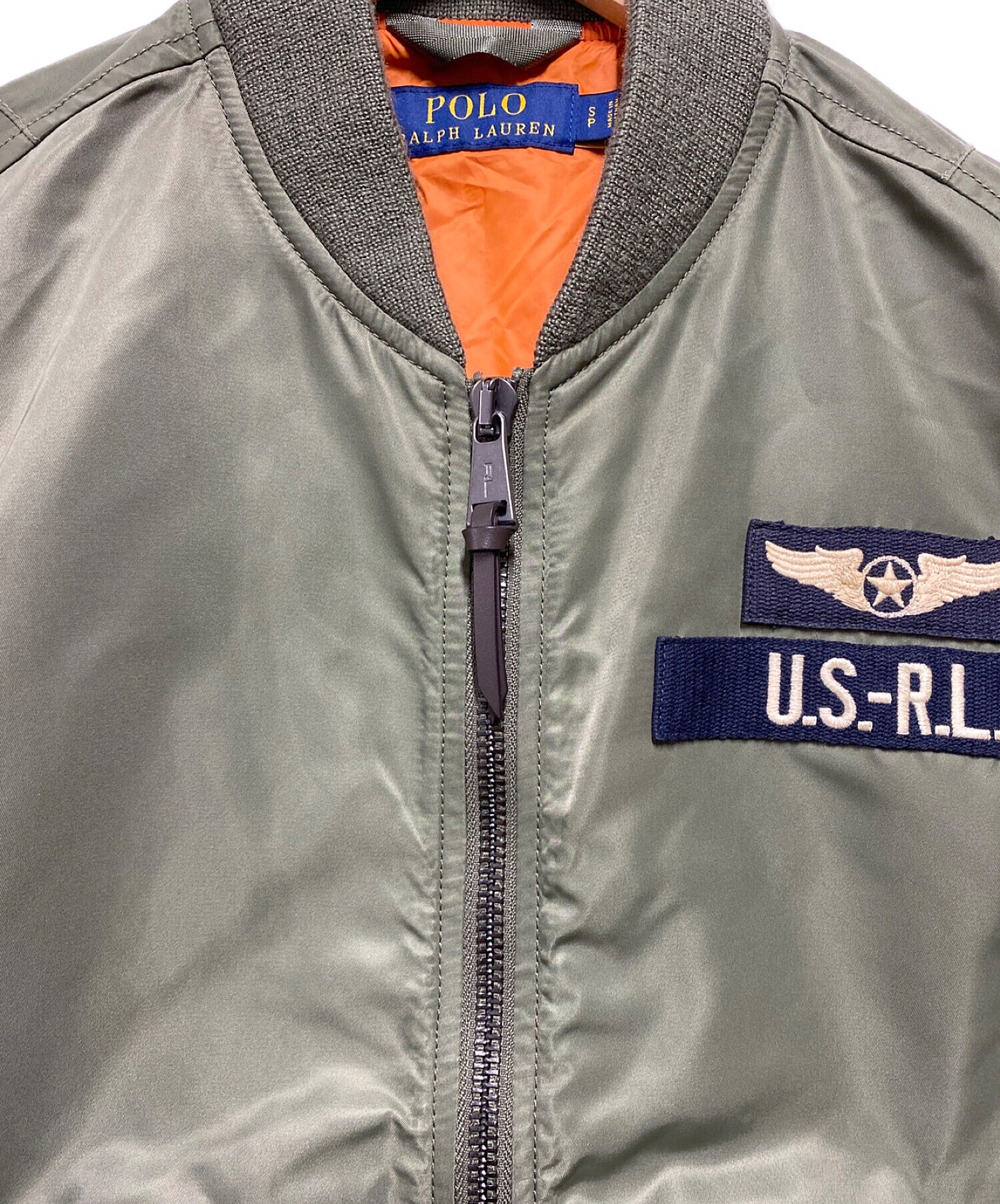 POLO RALPH LAUREN (ポロ・ラルフローレン) MA-1 Flight Jacket カーキ サイズ:S