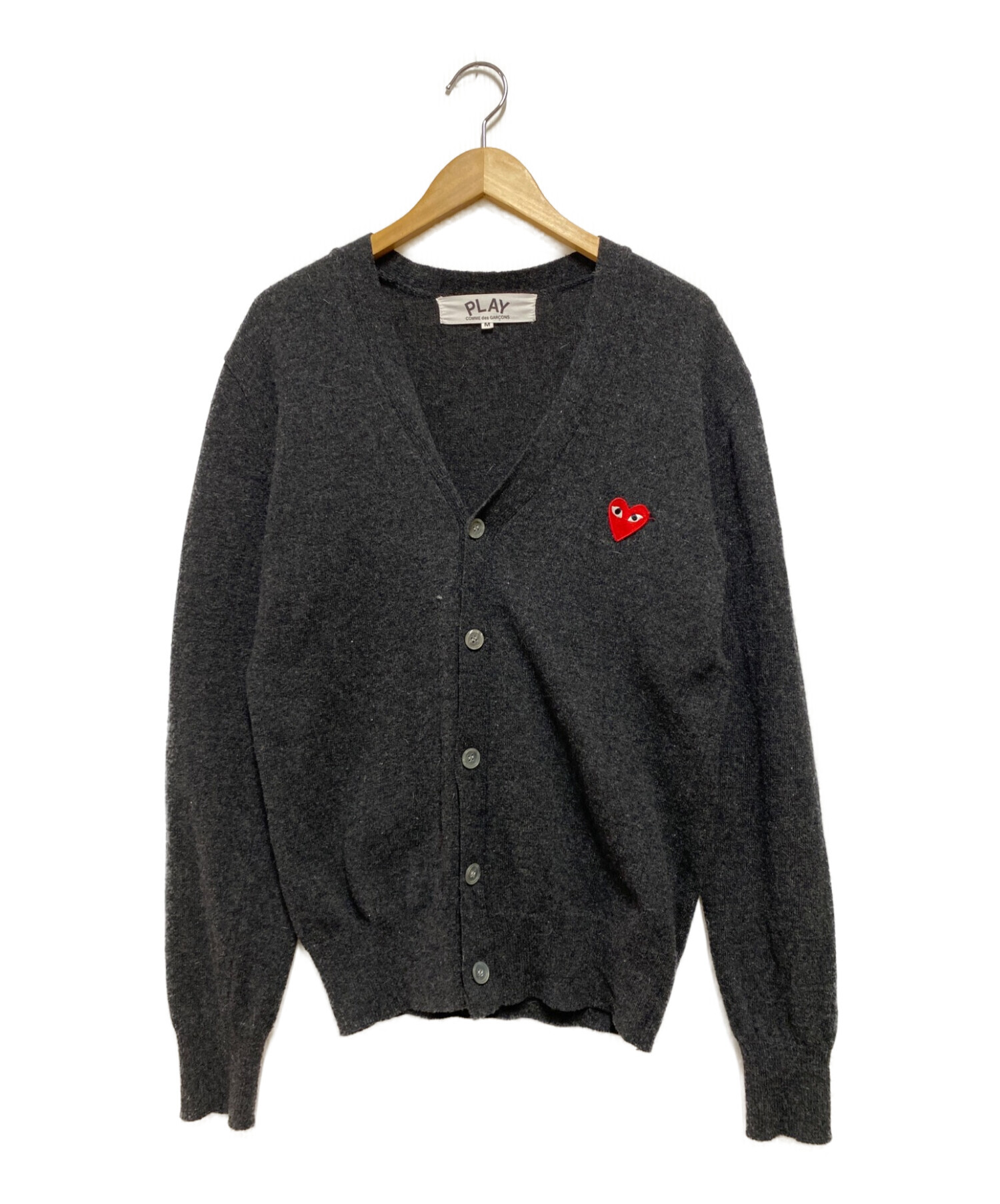 PLAY COMME des GARCONS グレー カーディガン-
