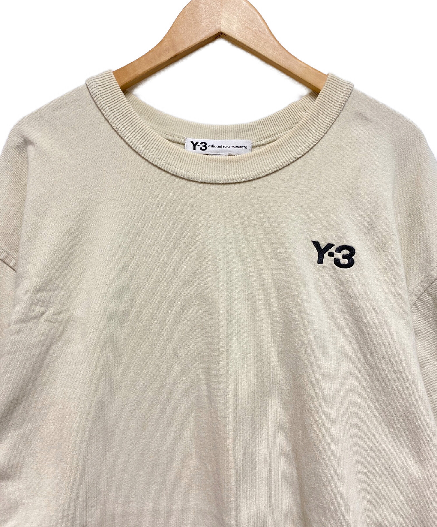 Y-3 (ワイスリー) ヘビー コンパクト ジャージー ショート スリーブ Tシャツ ベージュ サイズ:XXL