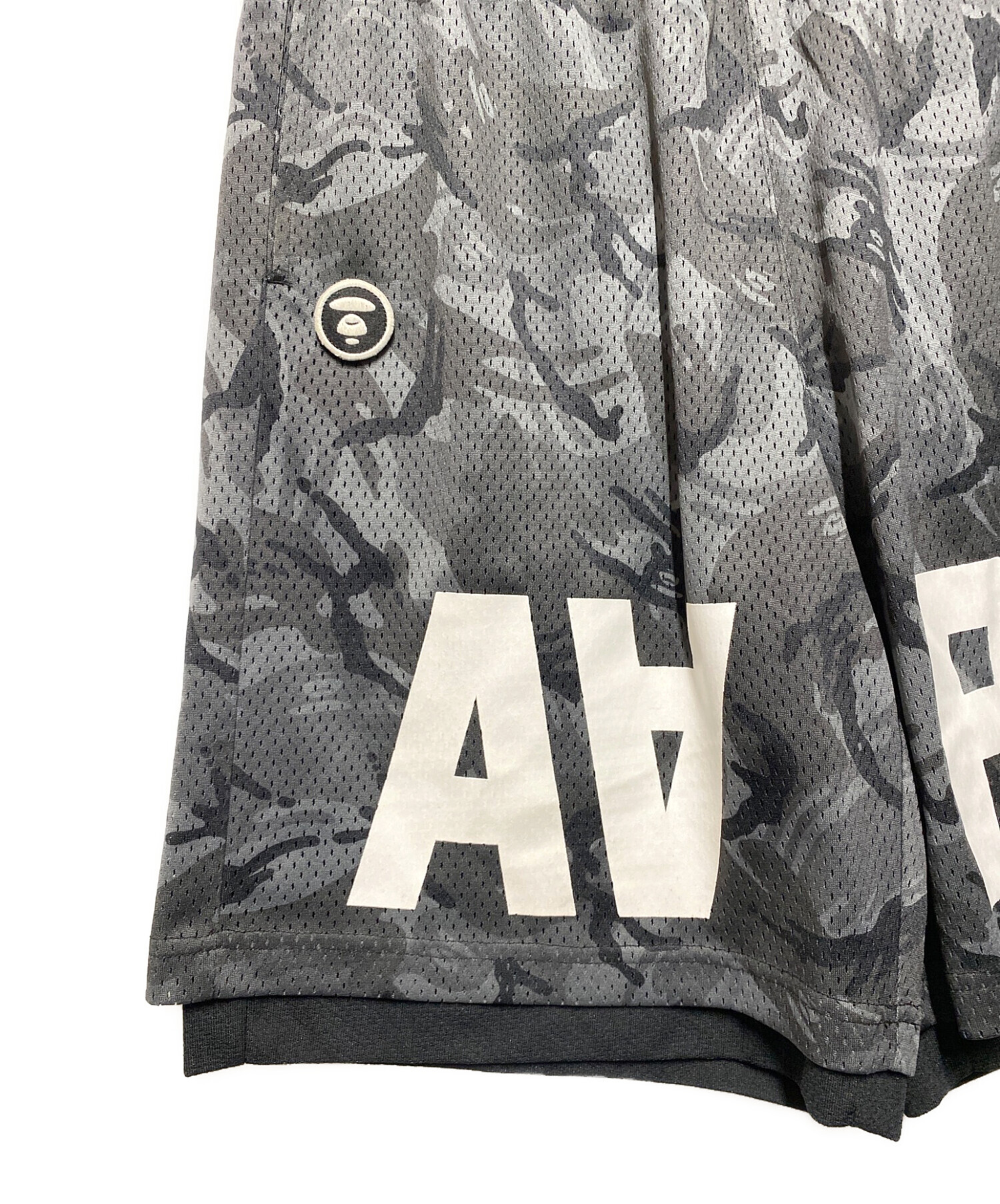 Aape BY A BATHING APE (エーエイプ バイ アベイシングエイプ) メッシュリバーシブルハーフパンツ グレー サイズ:XL