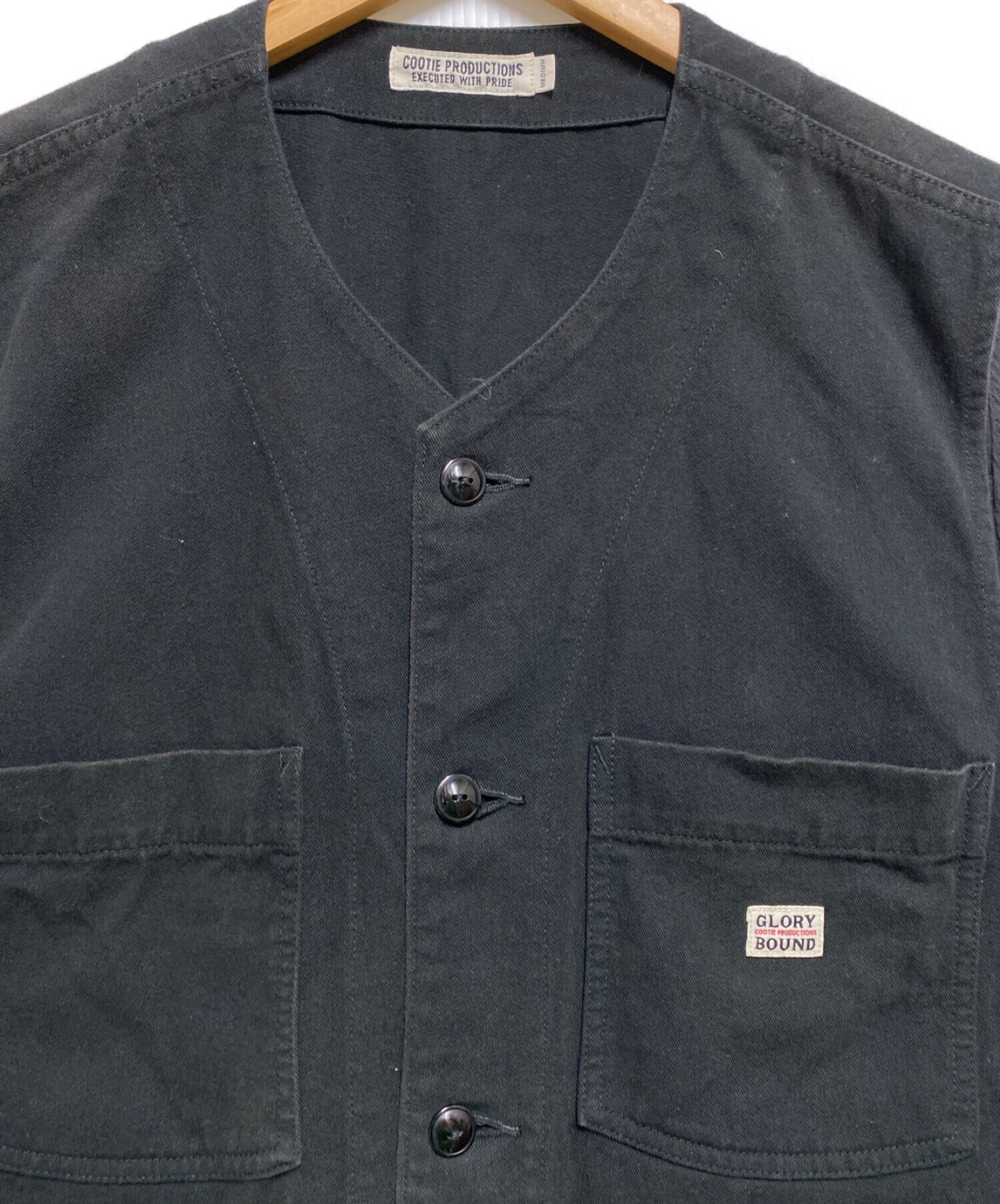 COOTIE PRODUCTIONS (クーティープロダクツ) Rough Twill Work Vest ブラック サイズ:М