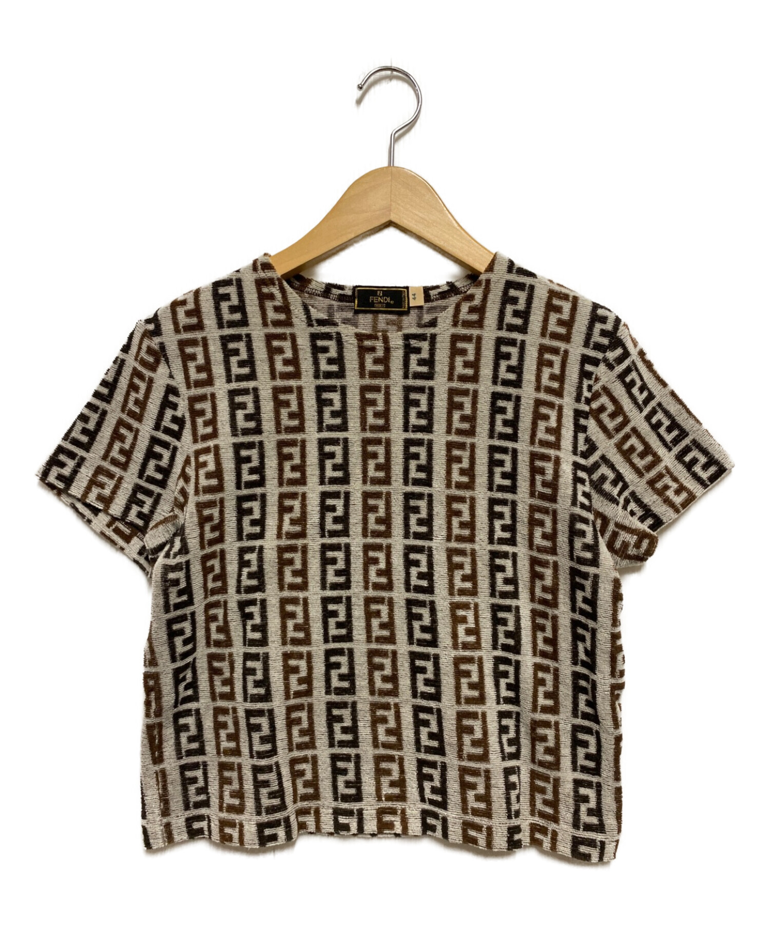 中古・古着通販】FENDI (フェンディ) S/S ズッカ総柄パイルTシャツ