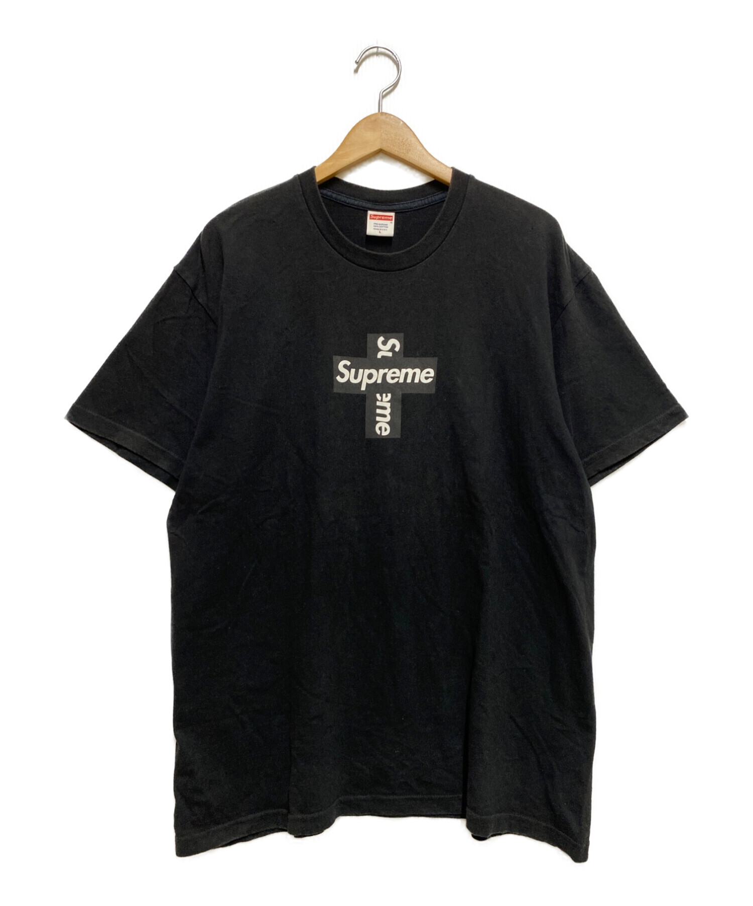 中古・古着通販】SUPREME (シュプリーム) Cross Box Logo Tee ブラック