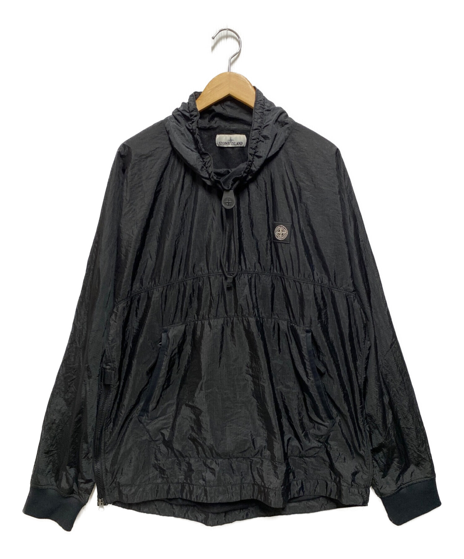 STONE ISLAND (ストーンアイランド) GARMENT DYED NYLON RIPSTOP METAL SMOCK JACKET ブラック  サイズ:L