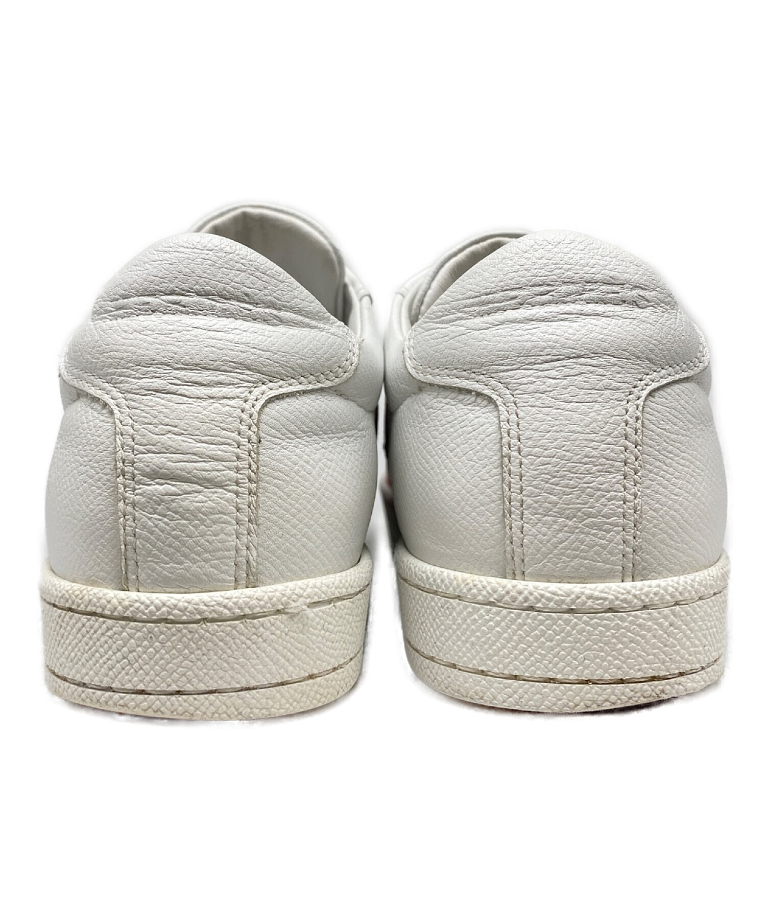 HERMES◇ローカットスニーカー/42.5/WHT/レザー/スウェード切替