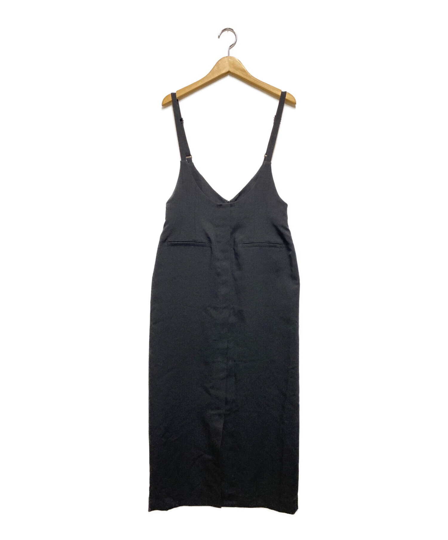 Noble (ノーブル) スラブオックスロングサロペットスカート ブラック サイズ:36