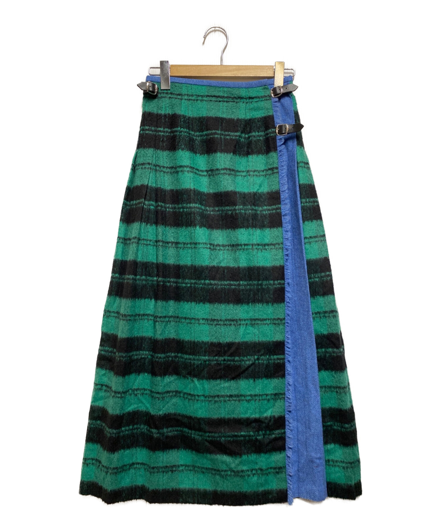 O'NEIL OF DUBLIN (オニールオブダブリン) コンビネーションスカート グリーン×ブルー サイズ:GB8