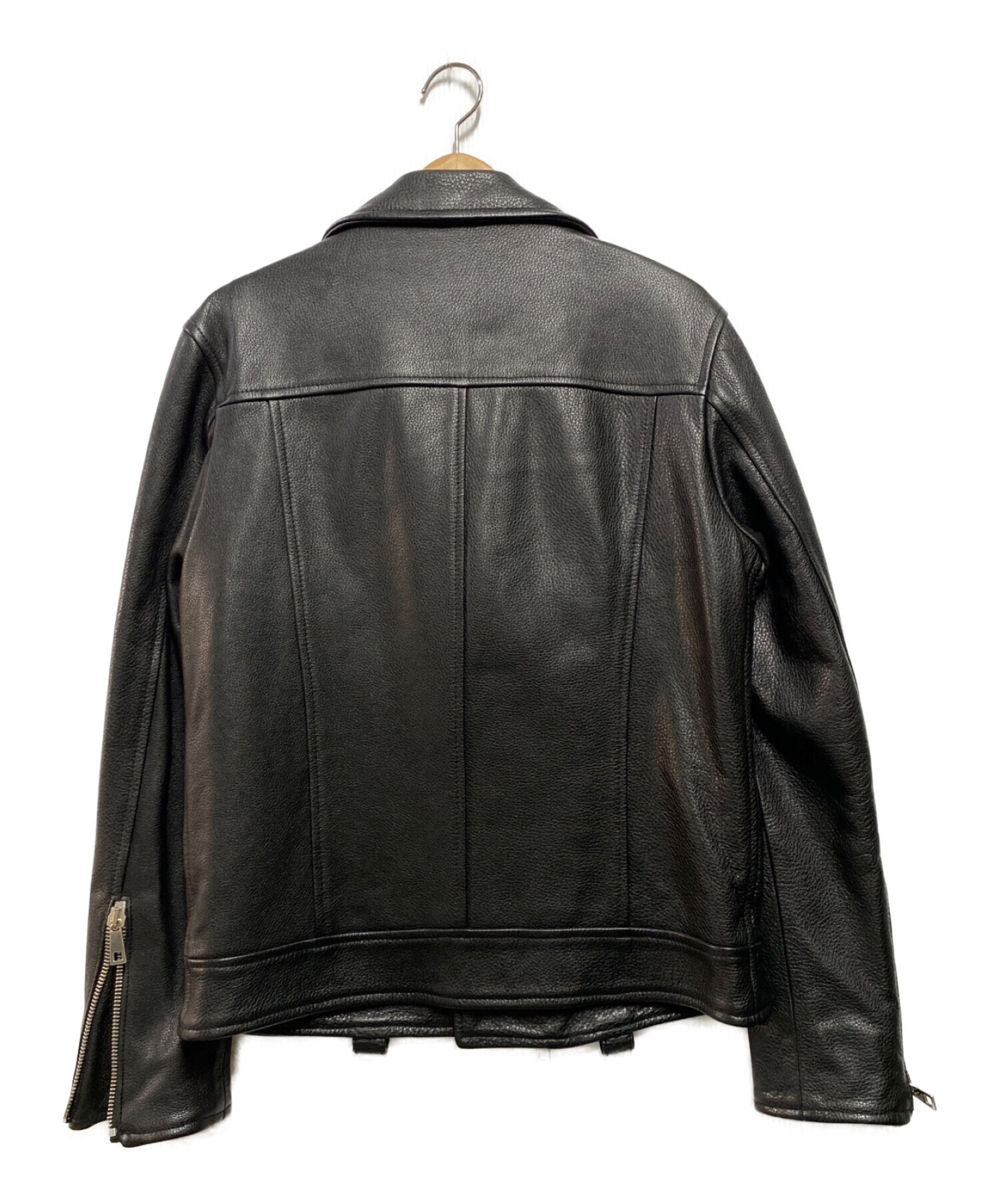 MUSHER (マーシャー) カウレザーライダースジャケット ブラック サイズ:L