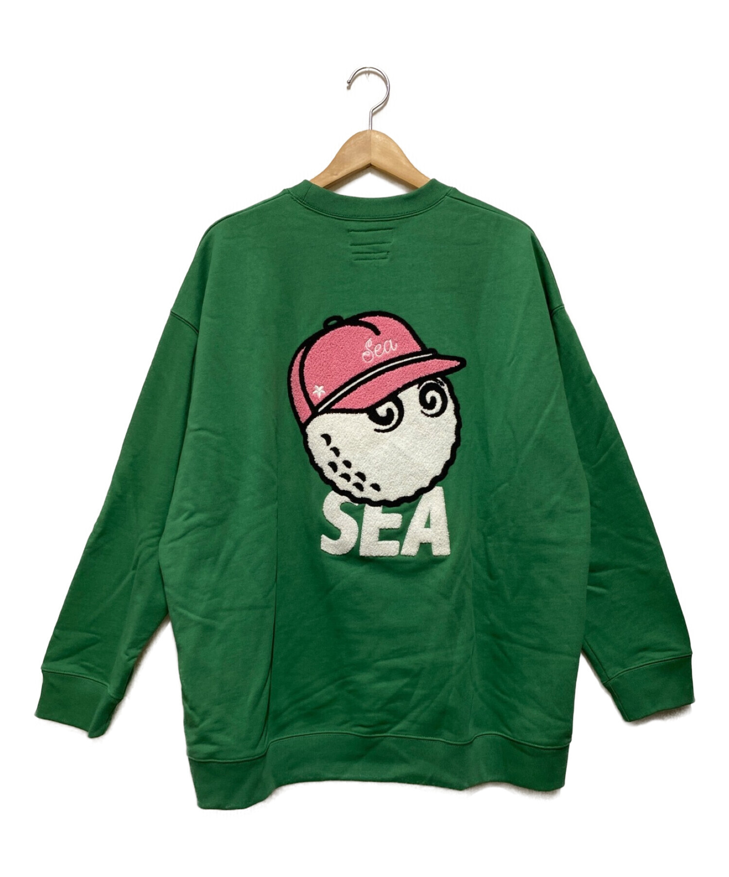 WIND AND SEA (ウィンダンシー) MALBON (マルボン) CREW NECK SWEAT グリーン サイズ:L