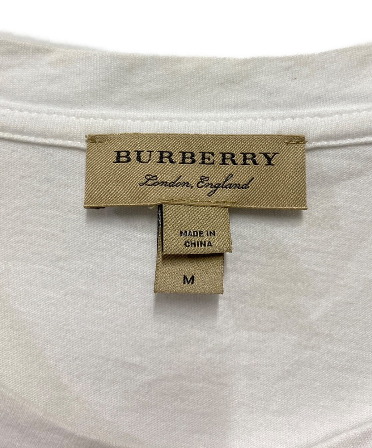 中古・古着通販】BURBERRY (バーバリー) アイコン刺繍Tシャツ ホワイト