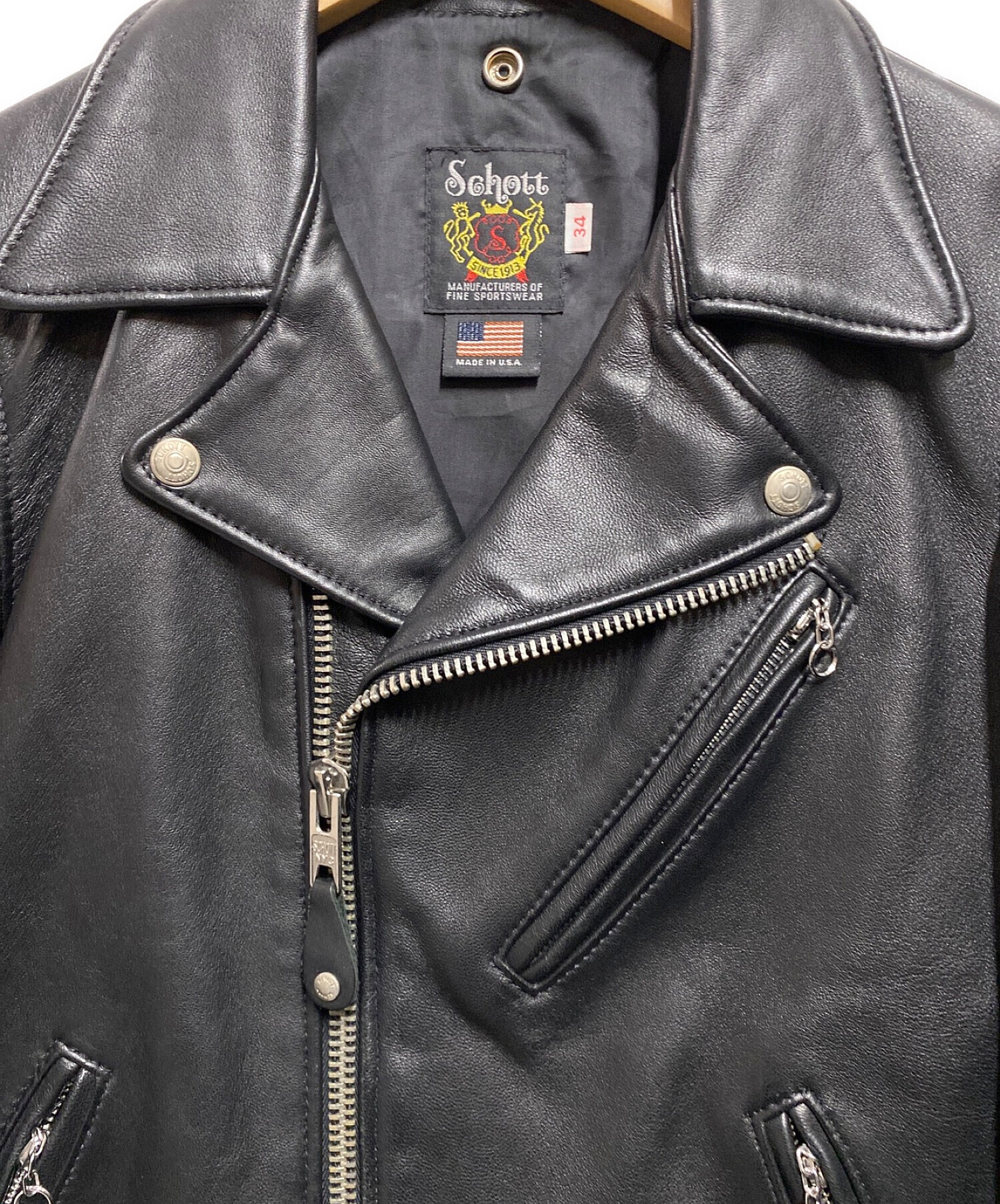 中古・古着通販】Schott (ショット) LAMBSKIN DOUBLE RIDERS ブラック