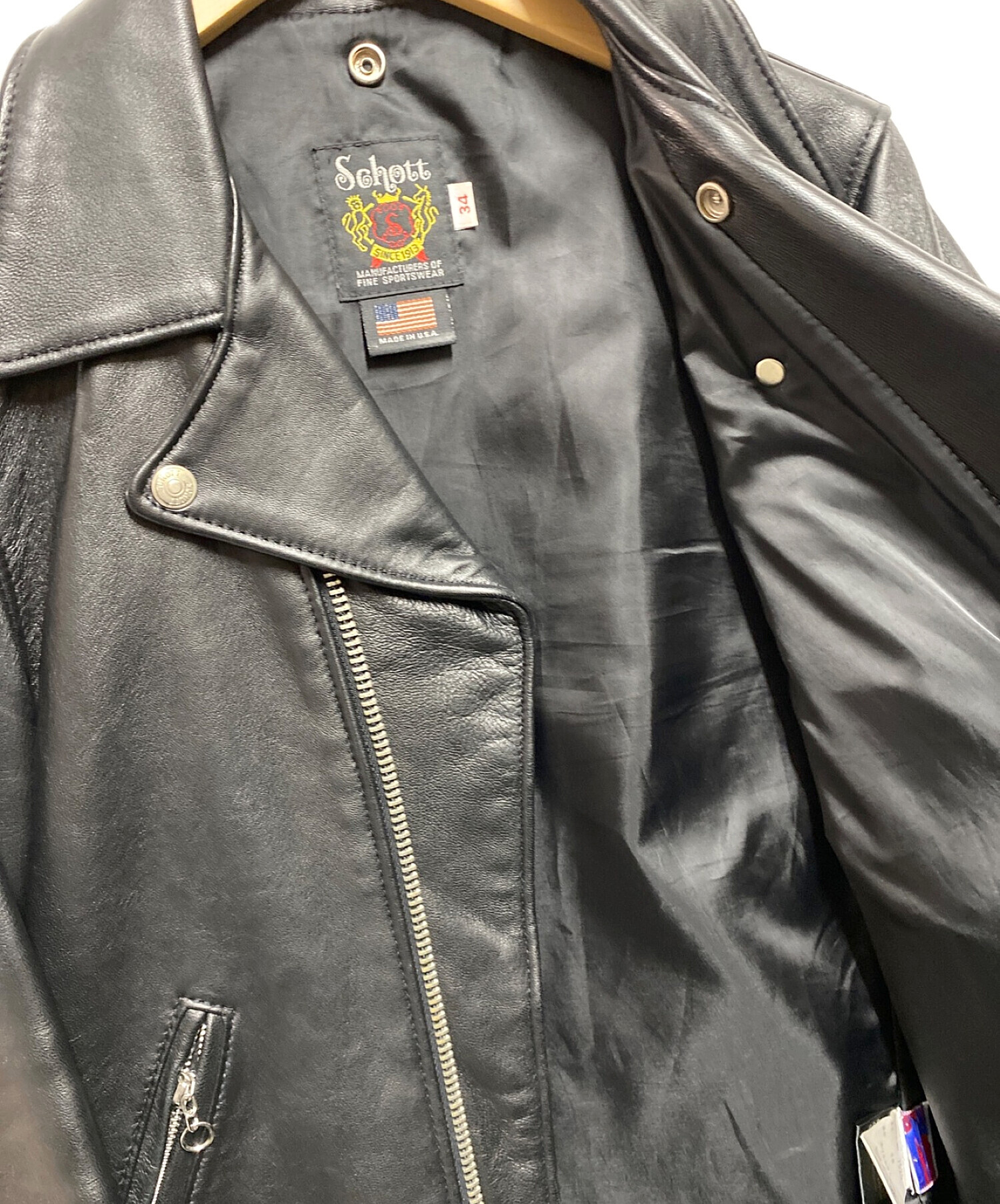 中古・古着通販】Schott (ショット) LAMBSKIN DOUBLE RIDERS ブラック