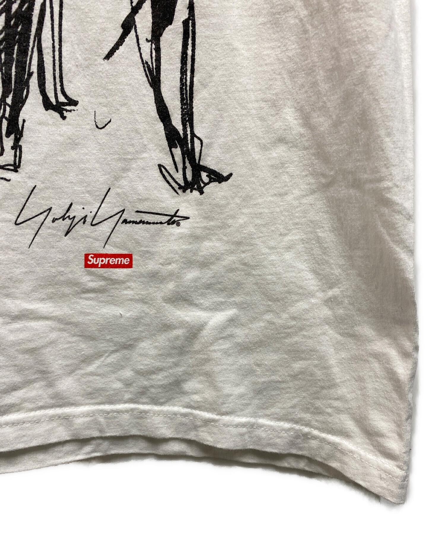 SUPREME (シュプリーム) YOHJI YAMAMOTO (ヨウジヤマモト) Scribble Portrai Tee ホワイト サイズ:M